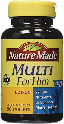 Nature Made Multivitamínico para él, multivitamínico para hombres para apoyo nutricional diario, 90 tabletas (paquete de 3)