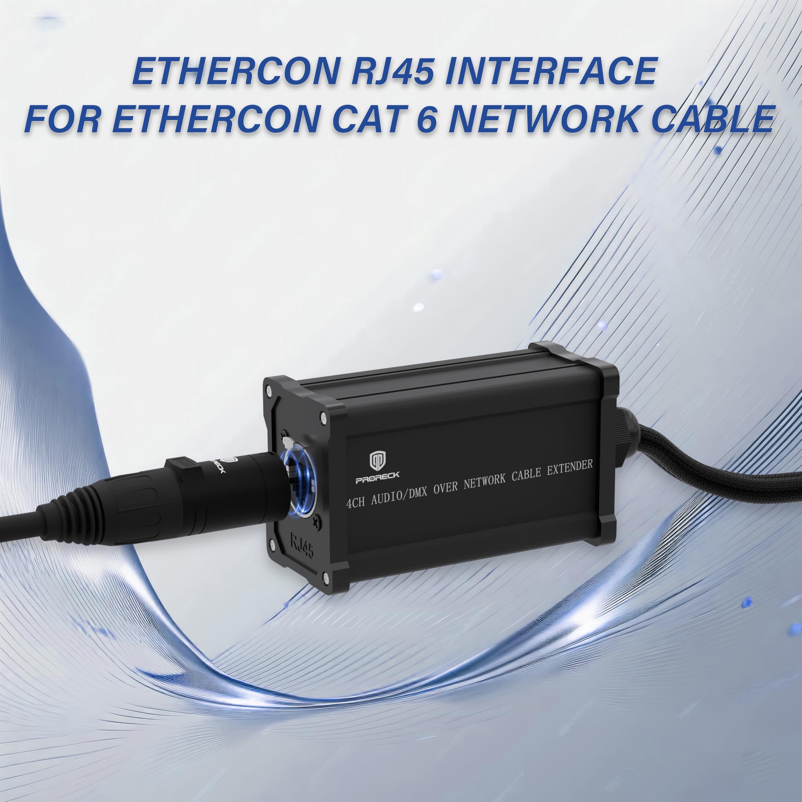 PRORECK Estensore cavo audio/DMX a 4 canali, da XLR femmina a 3 pin a Ethercon RJ45 CAT6, per illuminazione live, sistemi audio e studio (PA-4F)