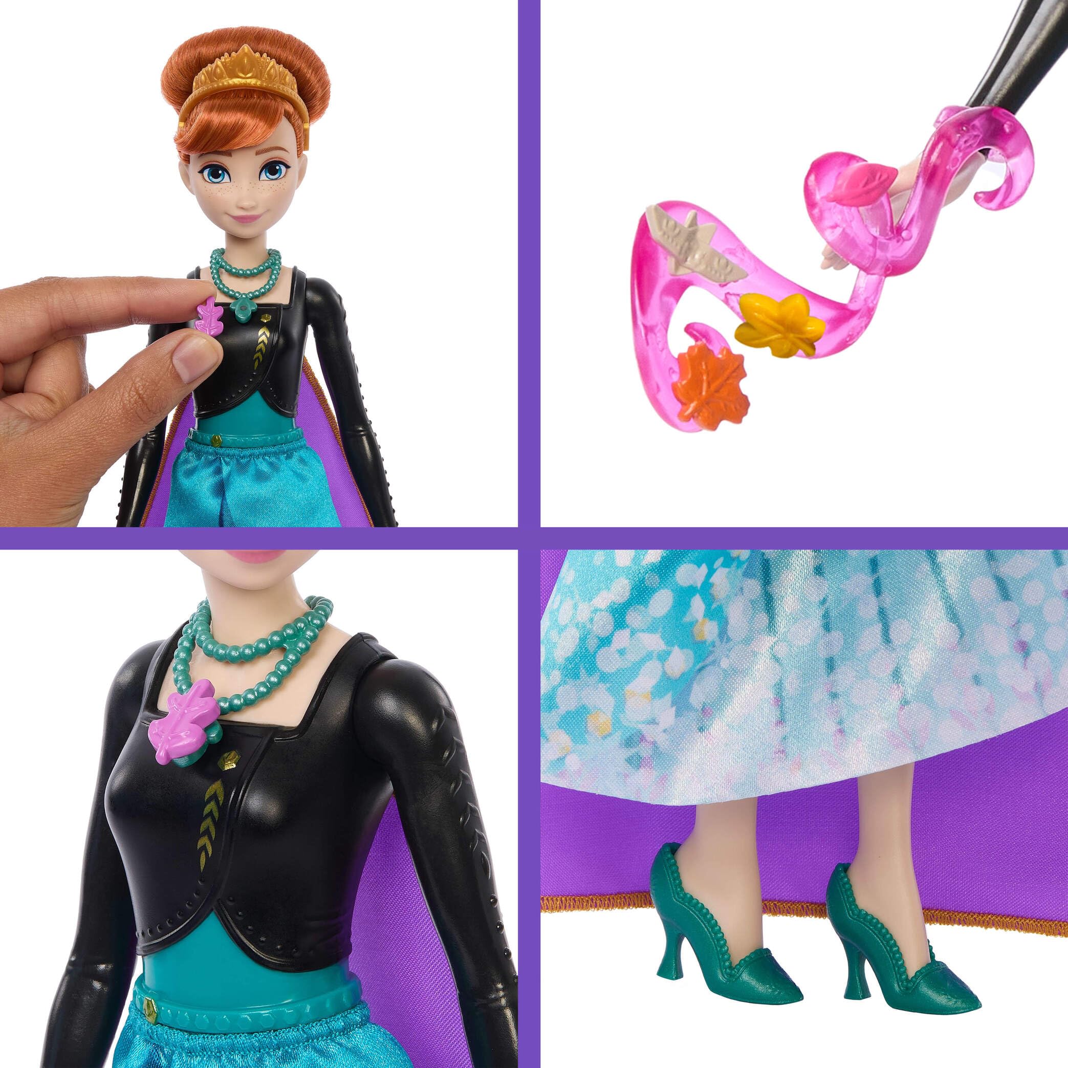 Mattel Disney Frozen Anna Fashion Doll & Accessories with 8 Surprises, Including Snowflake Gem Box - Image 4