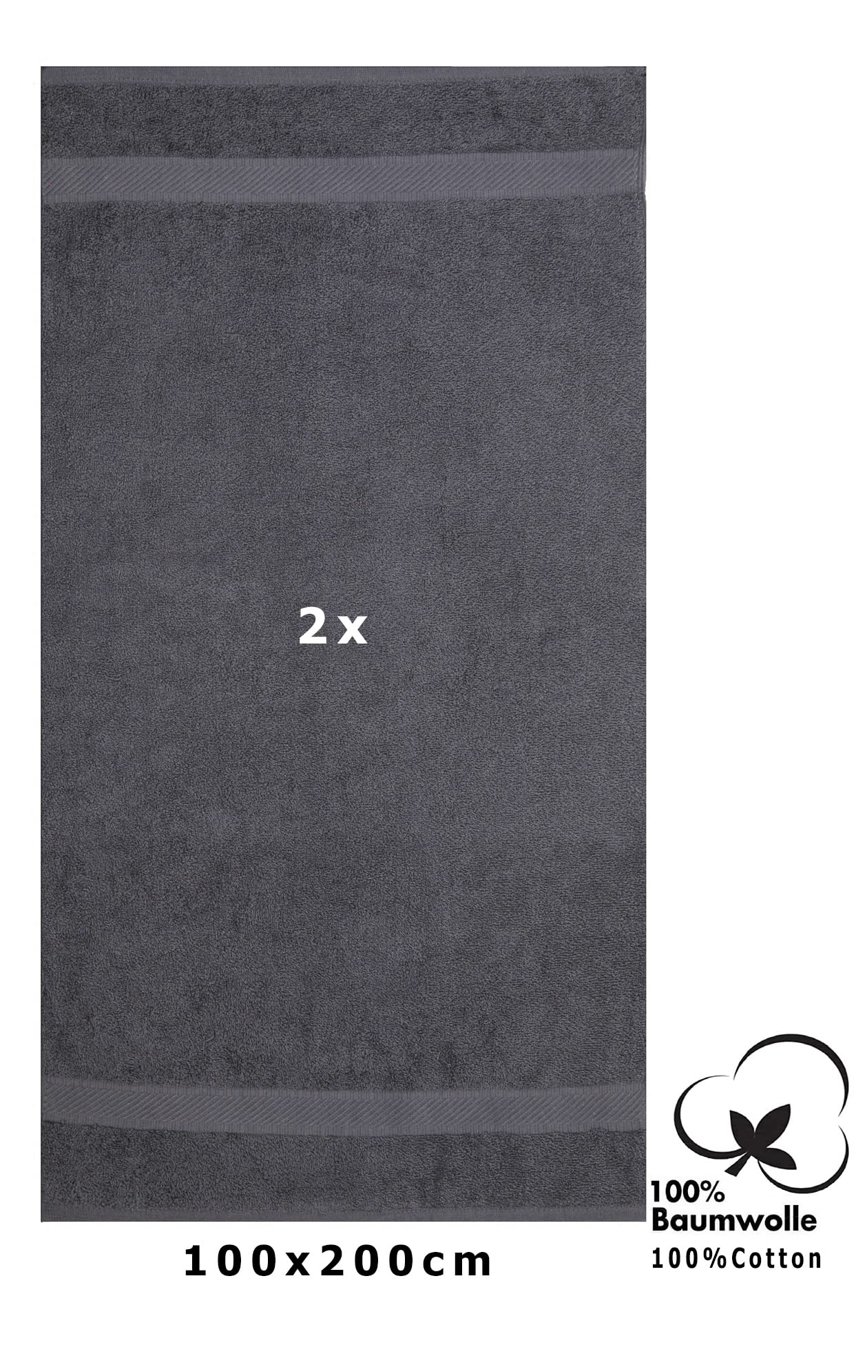 Betz Lot de 2 Serviettes de Bain XXL Palermo 100% Coton 100x200 cm