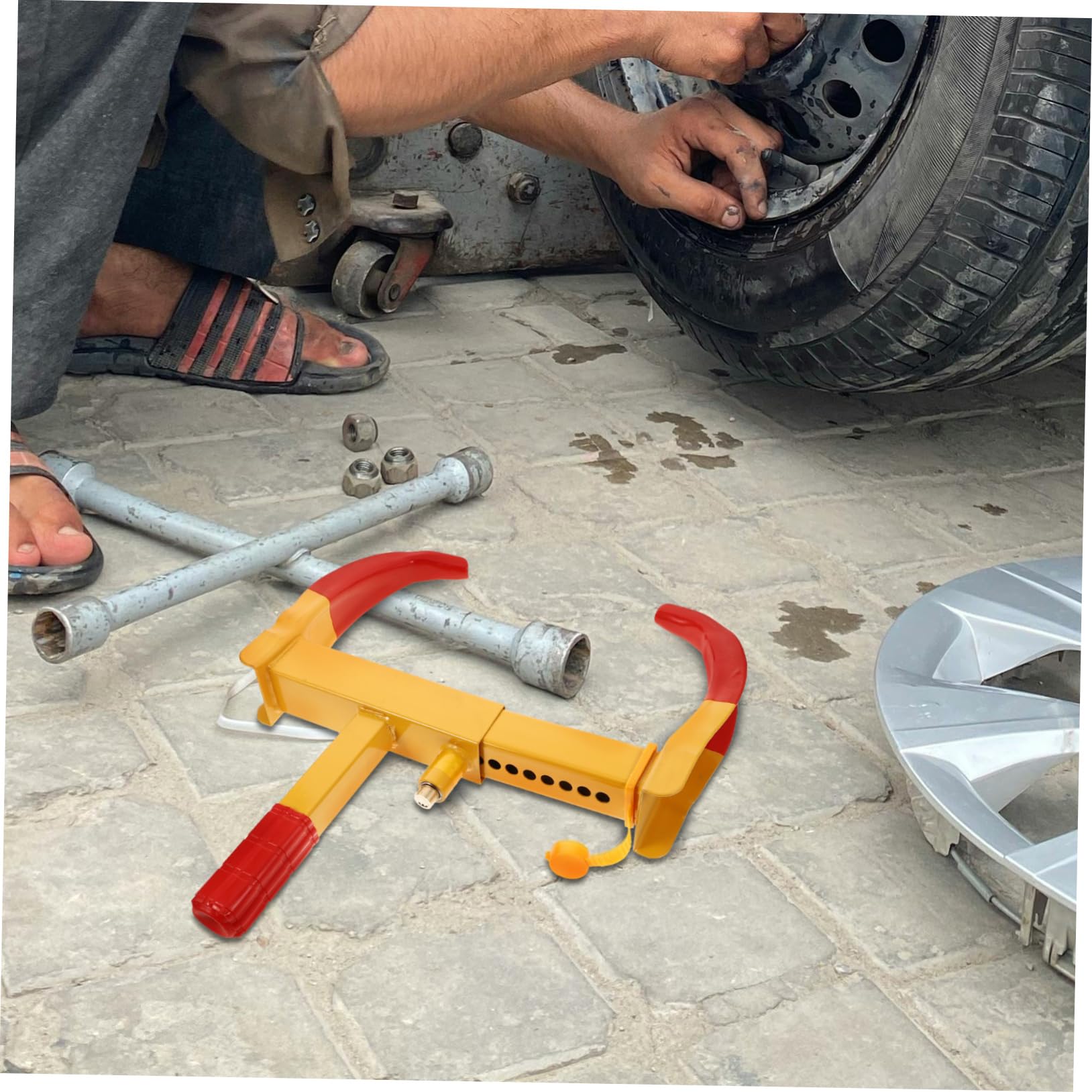Gatuida Antivol de Roue à Sabot de Roue pour Voiturette de Golf Quad et Remorques Dispositif de Sécurité Antivol