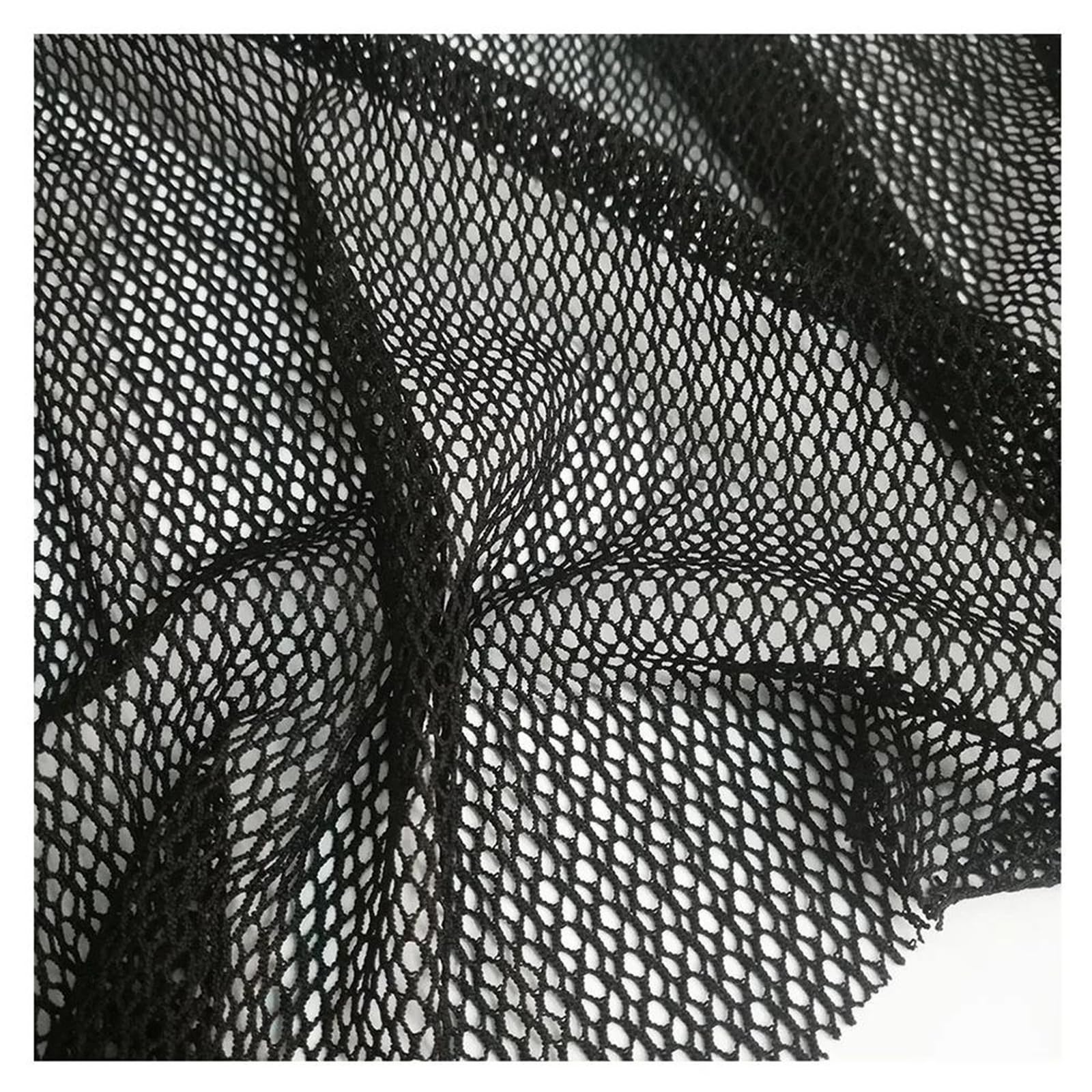 Tessuto di Pizzo Cavo Elasticizzato con Foro Piccolo 90 cm * 145 cm Maglia di Poliestere Morbida for Gilet di Lingerie e progetti di Cucito di Abiti(White,90cmx145cm)