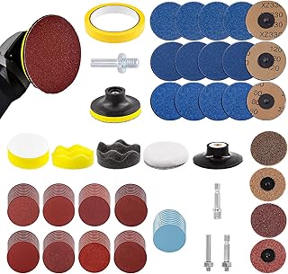 Swpeet 120 Pcs Sanding Disc Backing Pads Kit, 4 Inch Sanding Discs for Drill Polishing Die Grinder Attachment, Sanding Discs Includes 75-3000 Grit, Zirconia Roll Lock Discs, 1/4" and 2/5" Hex Shank