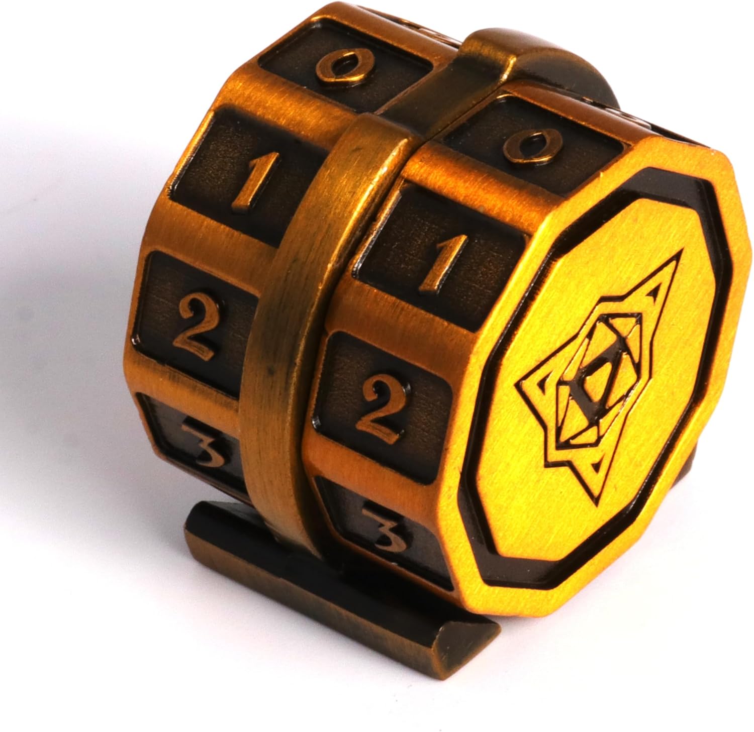 LifeLink V2 Life Counter Wheel for MTG Magic - Heavy Metal - Battleworn Gold Style by Die Hard Dice