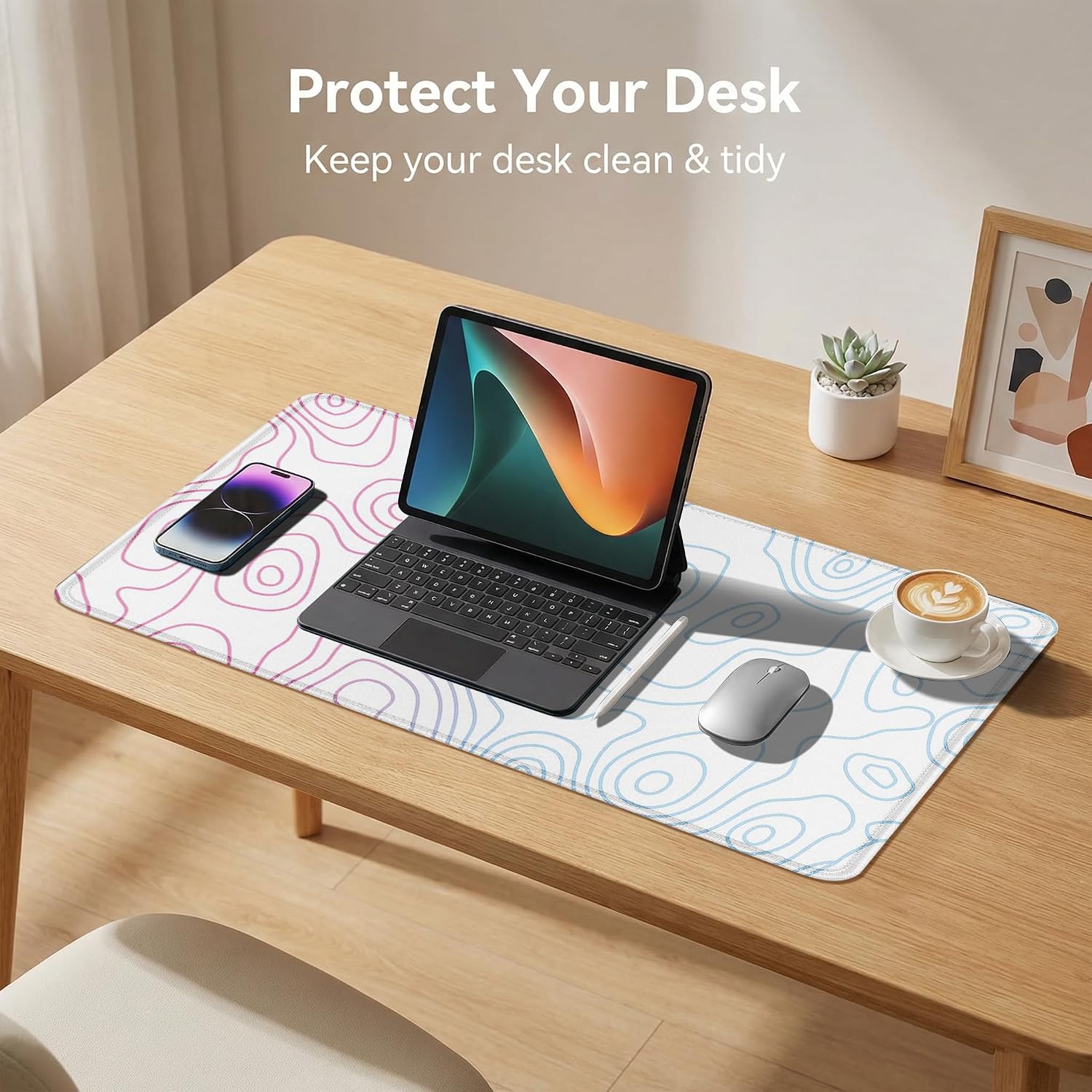 Rcege Large Gaming Mouse Pad Extended Desk Mat with Non Slip Stitched Edge image 3