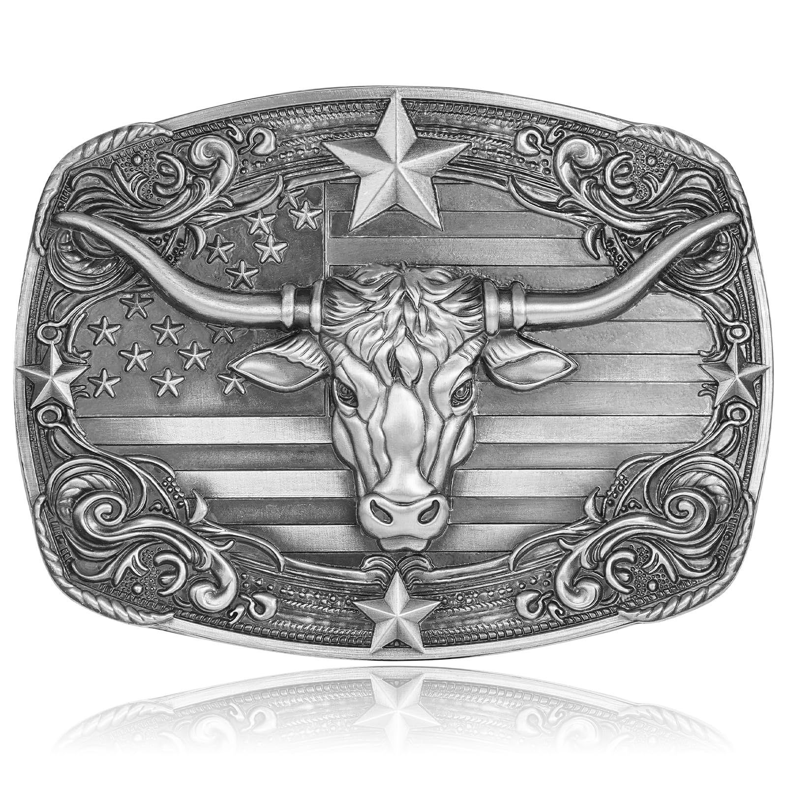 Cowboy Belt Buckle for Men Western Cowgirl Rodeo Longhorn Bull Belt Buckles