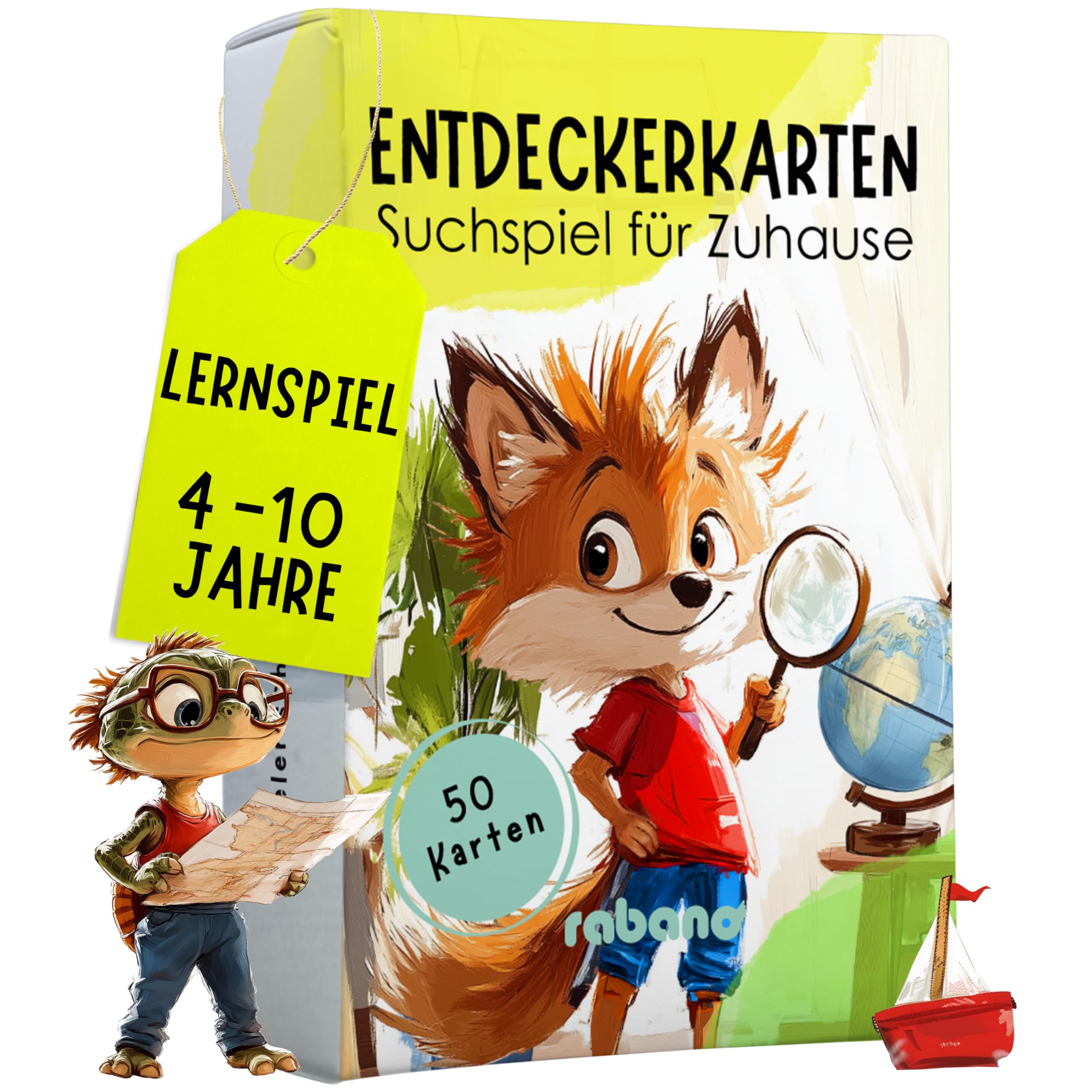 50 Entdeckerkarten für Kinder – Indoor Schatzsuche und Zuhause entdecken I Spannendes Suchspiel I Lernspiel & Geschenk für Mädchen und Junge I Spiele ab 4, 5, 6, 7, 8 Jahre