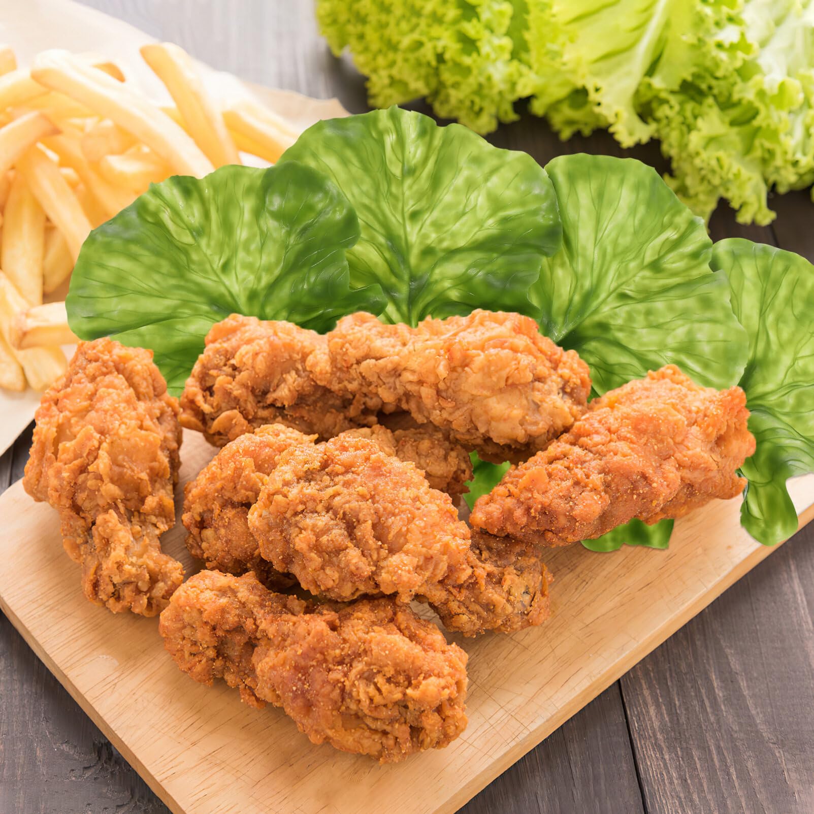 HOLIDYOYO 3pcs Simulation Green Lettuce Leaves - Fake Lettuce Leaves, Artificial Vegetables Lettuces Simulation Plastic Lifelike for House Kitchen Party Pub Decoration Cabinet Ornament