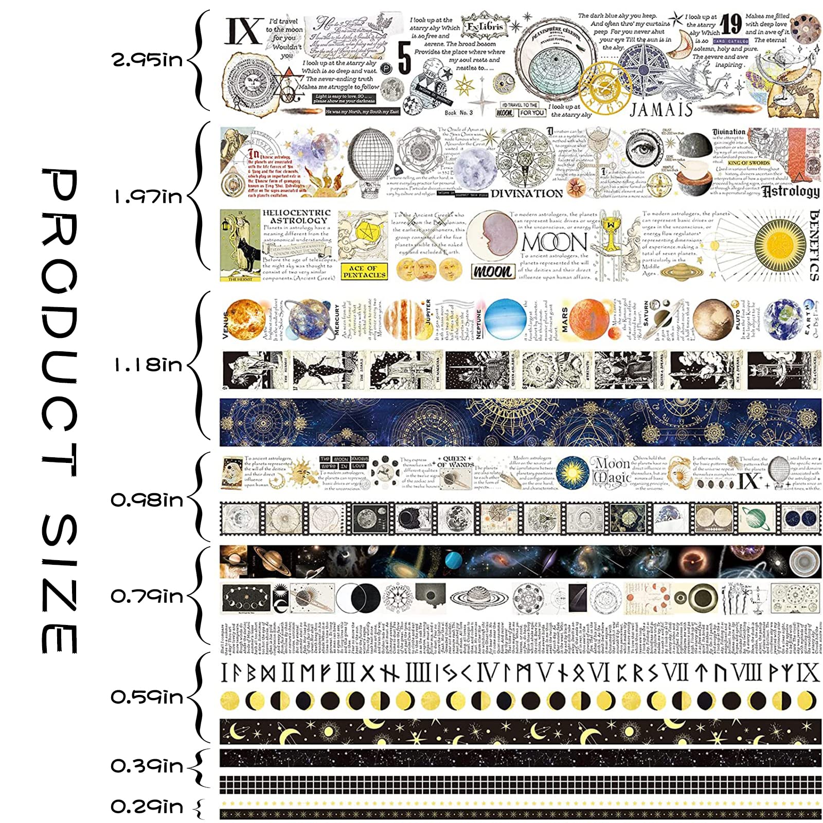Holiday Washi Tape Vintage Washi Tape Set – 18 Rolls & 15 Map Stickers ...