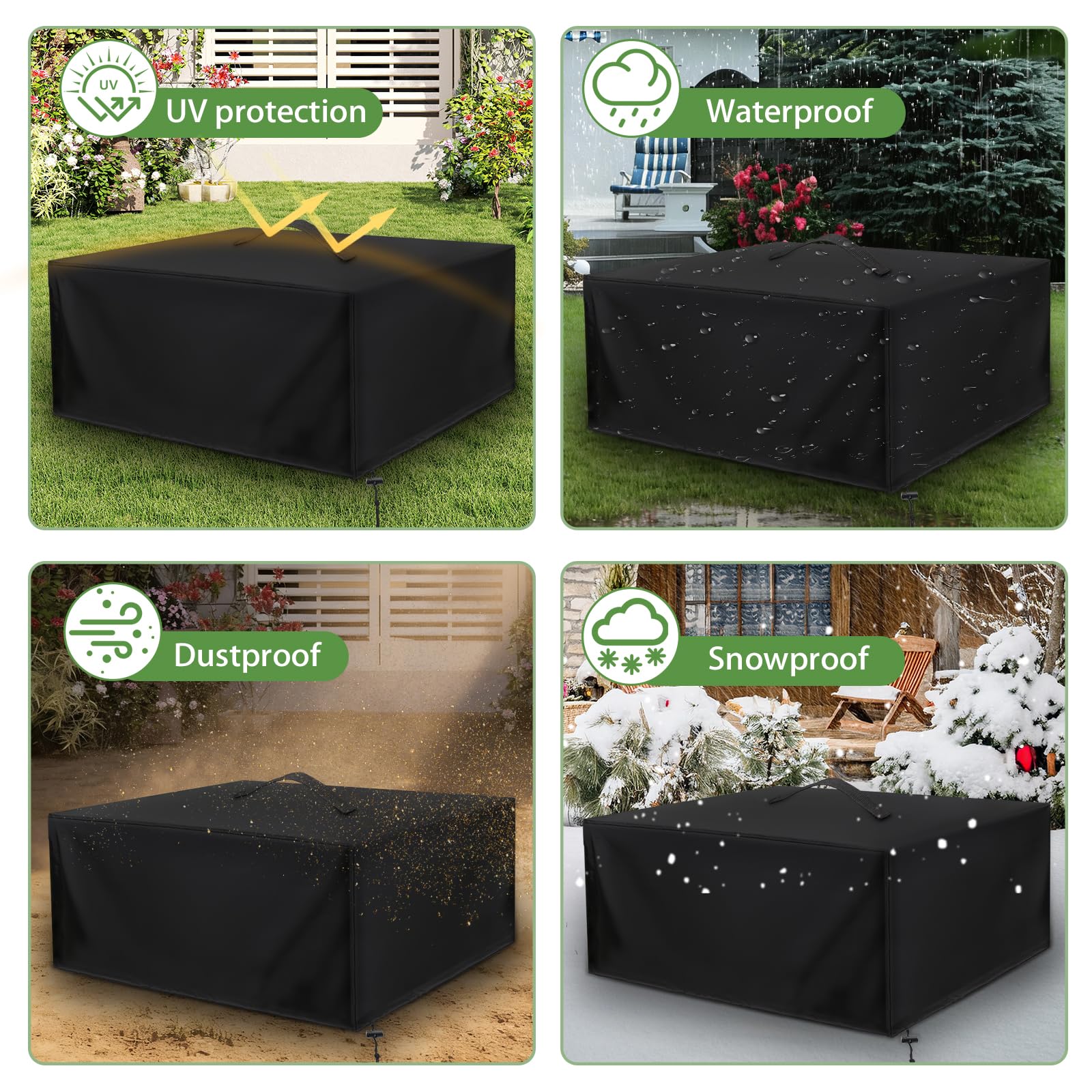 Housse de Protection Étanche pour Robot Tondeuse 78 x 56 x 36 cm – Oxford 420D Résistant, avec Cordon de Serrage, Anti-UV, Anti-Neige, Anti-Poussière, pour Usage Extérieur, avec Poignées