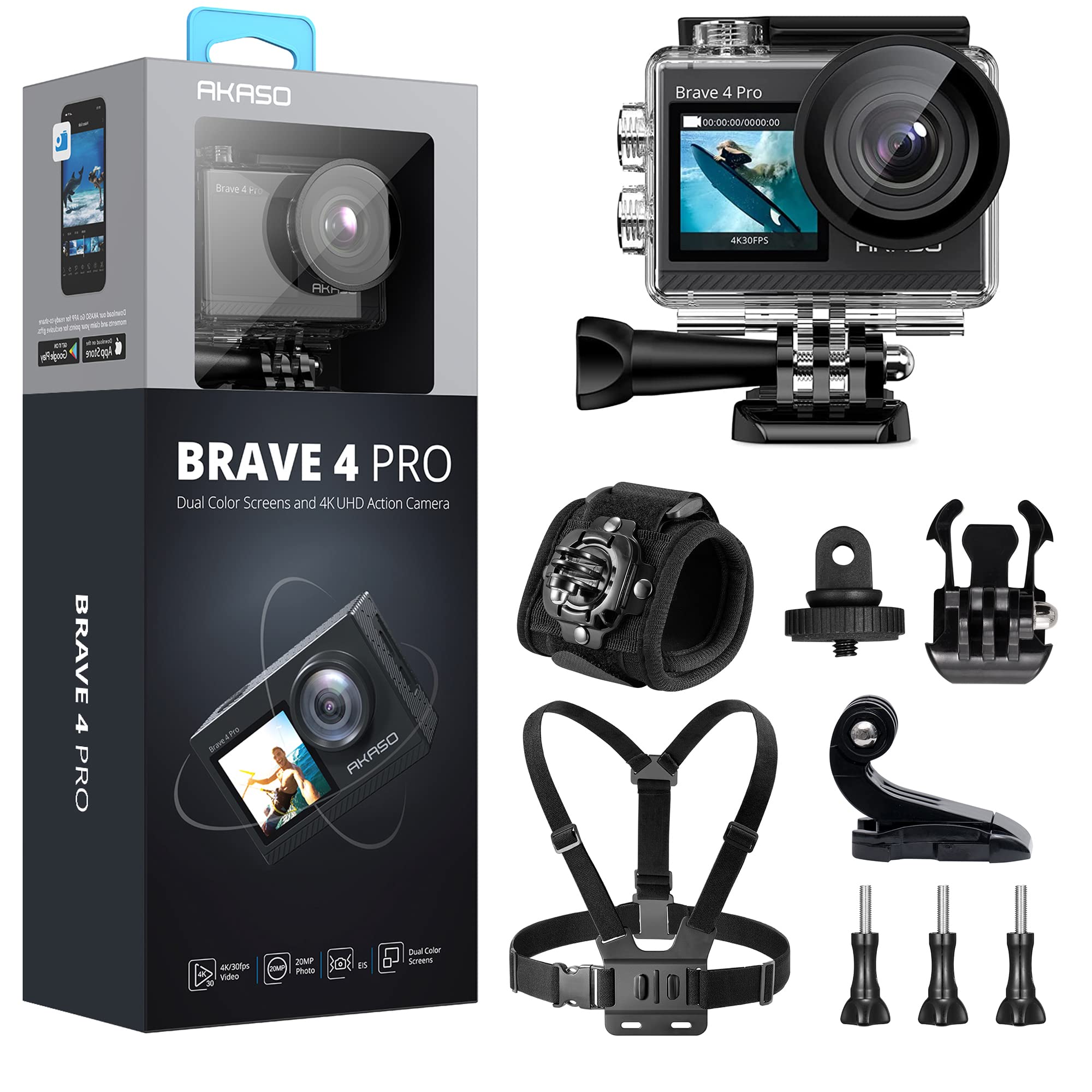 Amazon.com : AKASO Brave 4 Pro Action Camera with Wrist Strap and