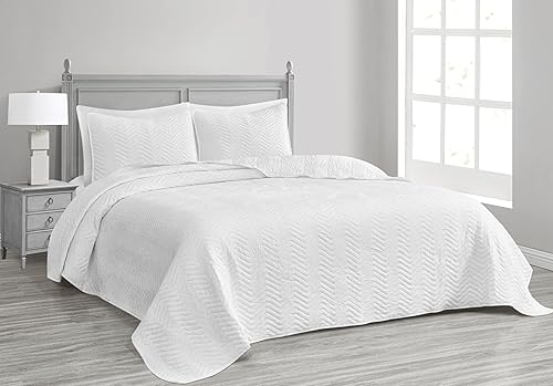 Miniatura 8 de Chezmoi Collection Weaver - Juego de edredón de 3 piezas, tamaño King, color gris, de microfibra suave aplastada, ligera, colcha reversible
