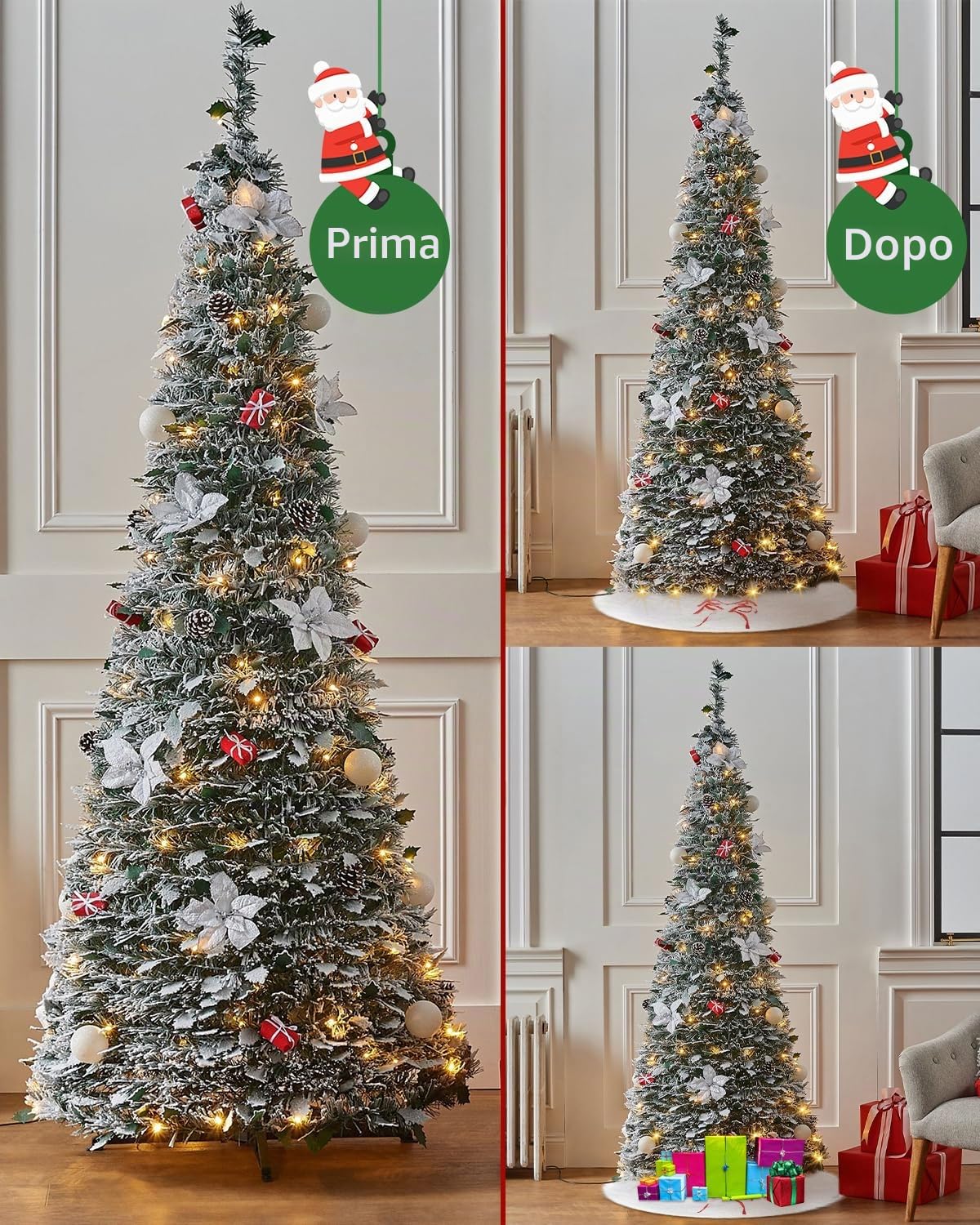 Gonna albero di Natale rotonda 150 cm copre piede albero di Natale bianco peluche base albero di Natale per la decorazione dell'albero di Natale