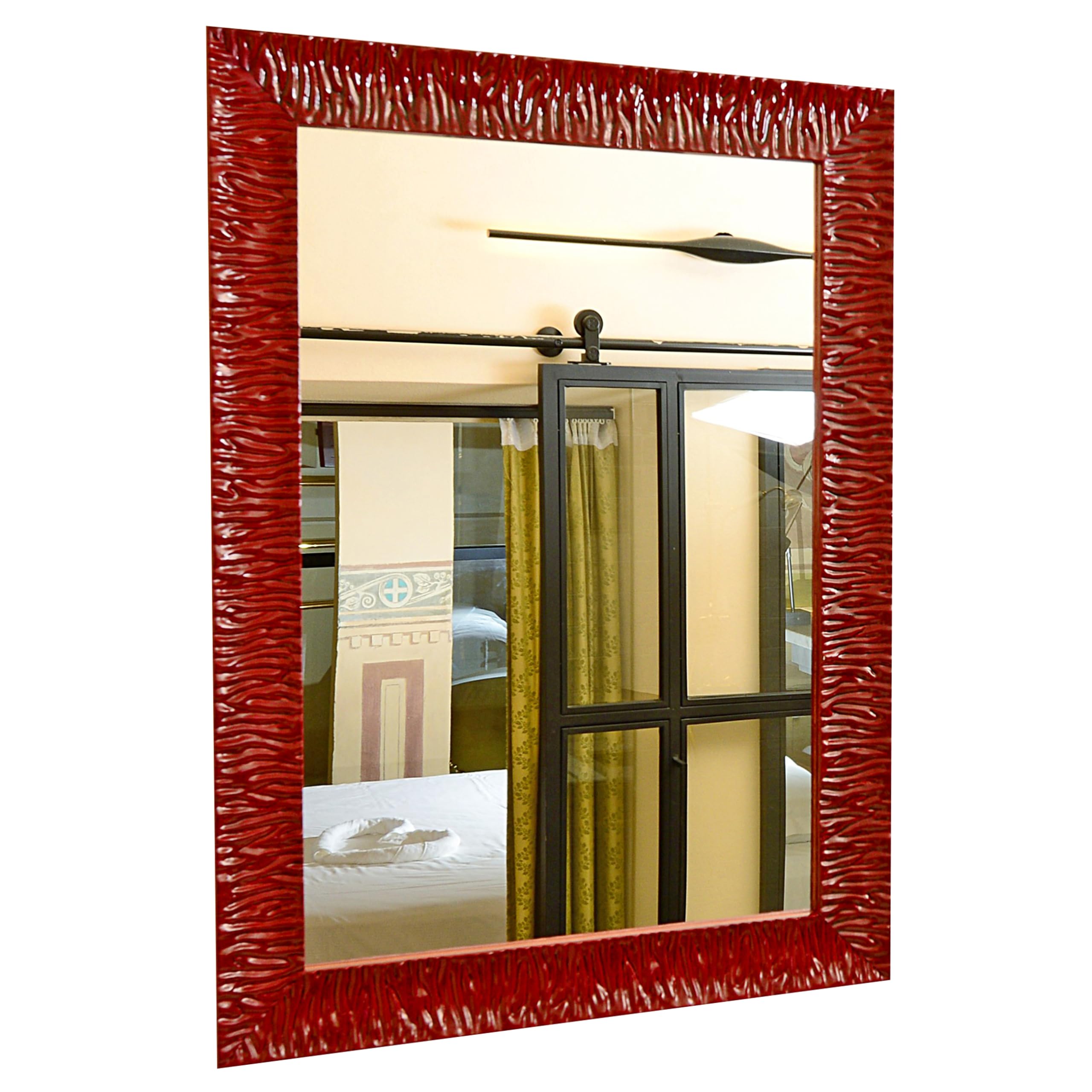 GaviaStore - Julie Rojo 70x50 cm - Espejo de Pared Moderno (18 tamaños y Colores) Grande Muebles hogar decoración Salon Modern Dormitorio baño Entrada