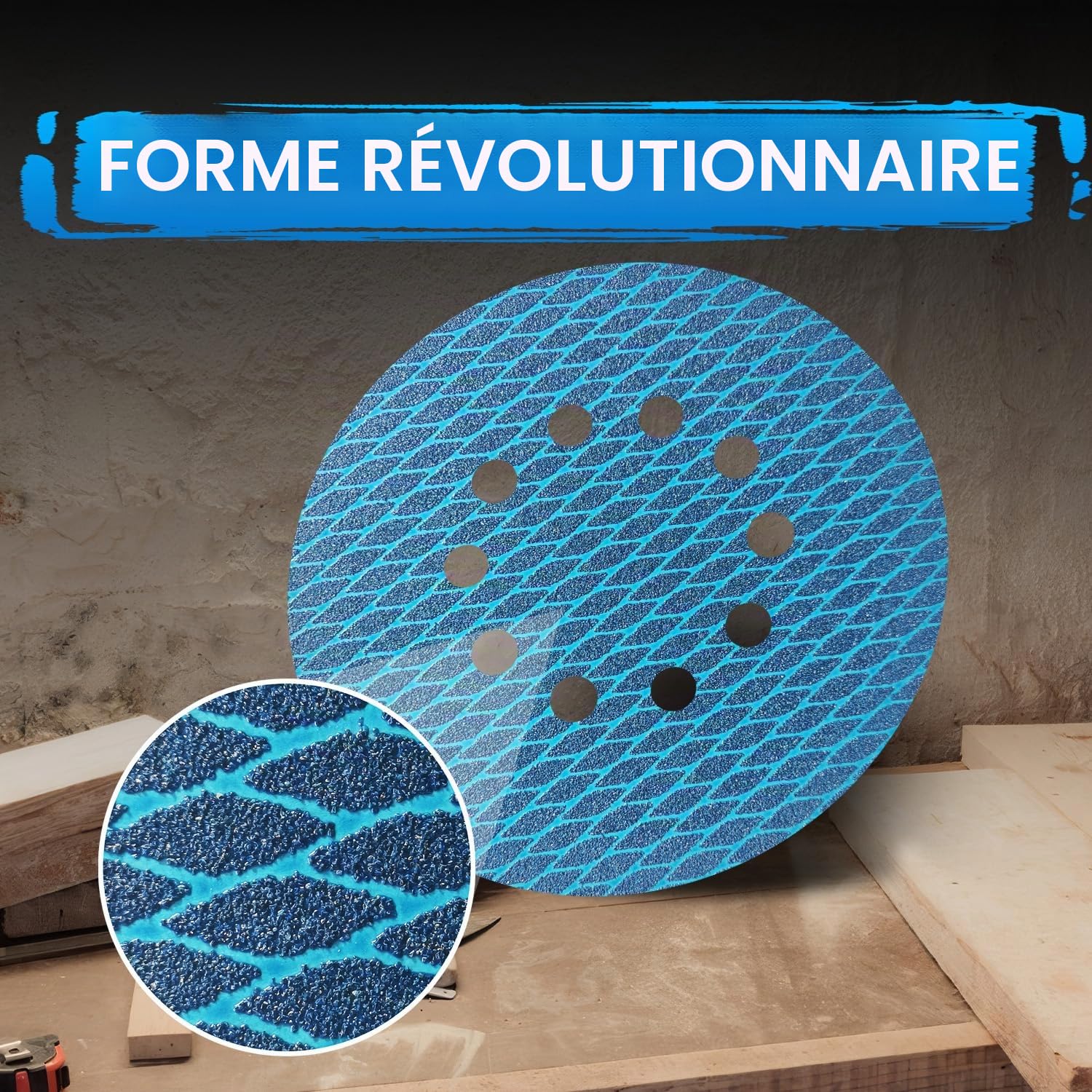 Disques abrasifs excentriques 225 mm 10 trous Grain 40-240 anti-colmatage Lot de 25