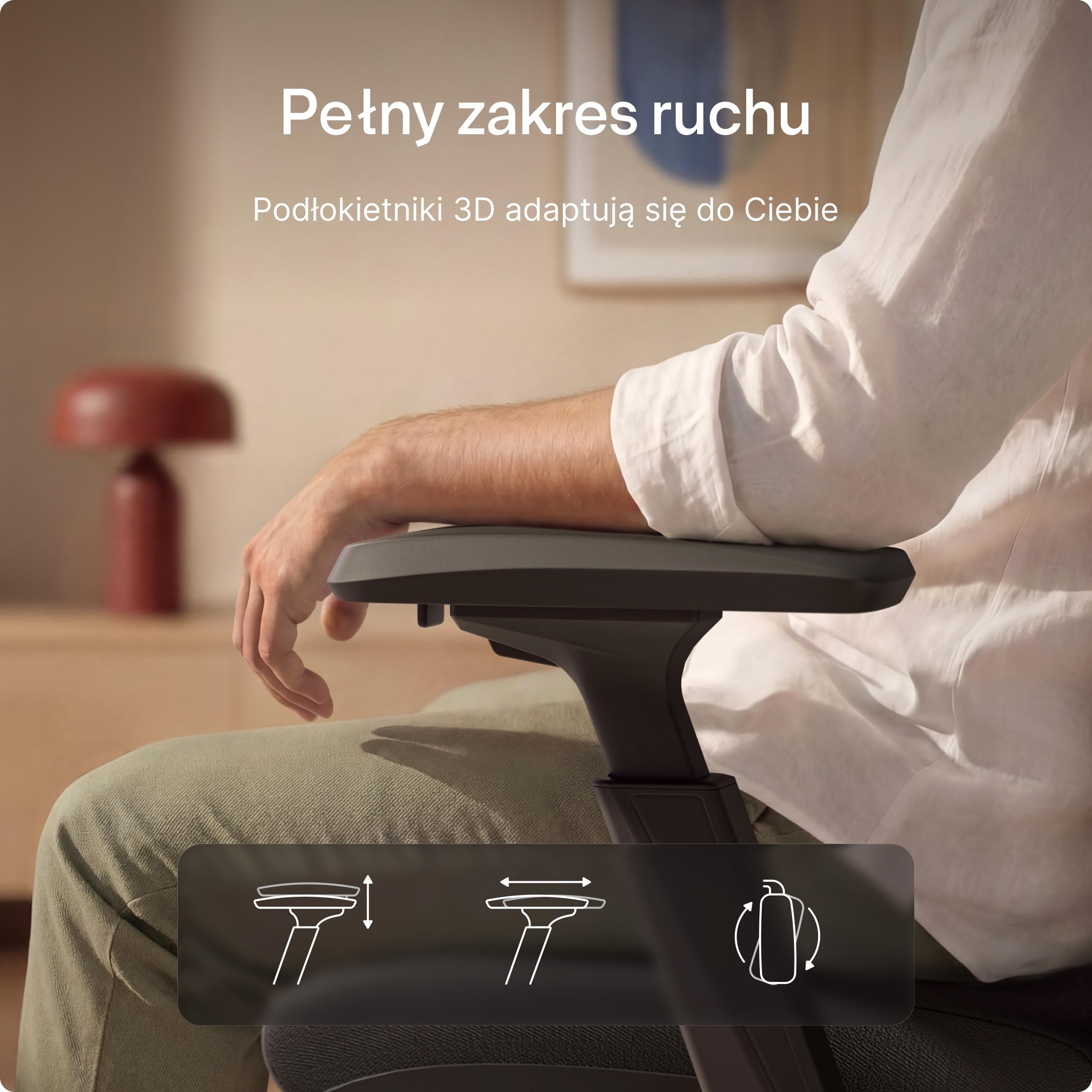 Desktronic Regulowane ergonomiczne krzesło biurowe, krzesło biurkowe z podparciem lędźwiowym, przyjazne dla pleców, bez bólu pleców, krzesło komputerowe, regulacja wysokości i ochrona pleców, szeroka