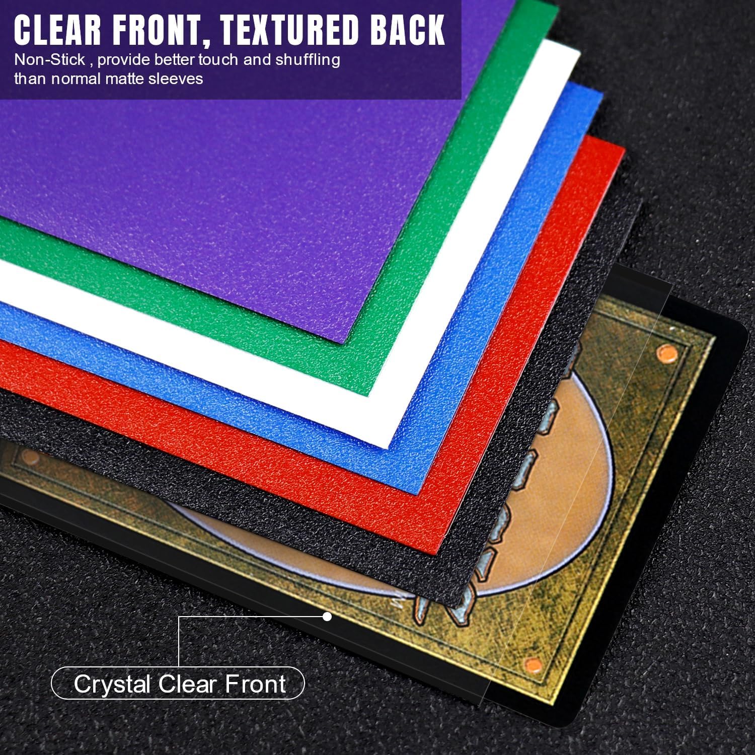 600CT MTG Card Sleeves, Katomula Clear Front Textured Back Card Sleeve Deck Card Protectors, Standard Size Card Sleeves for MTG, Baseball Card, Sports Cards, Game Card