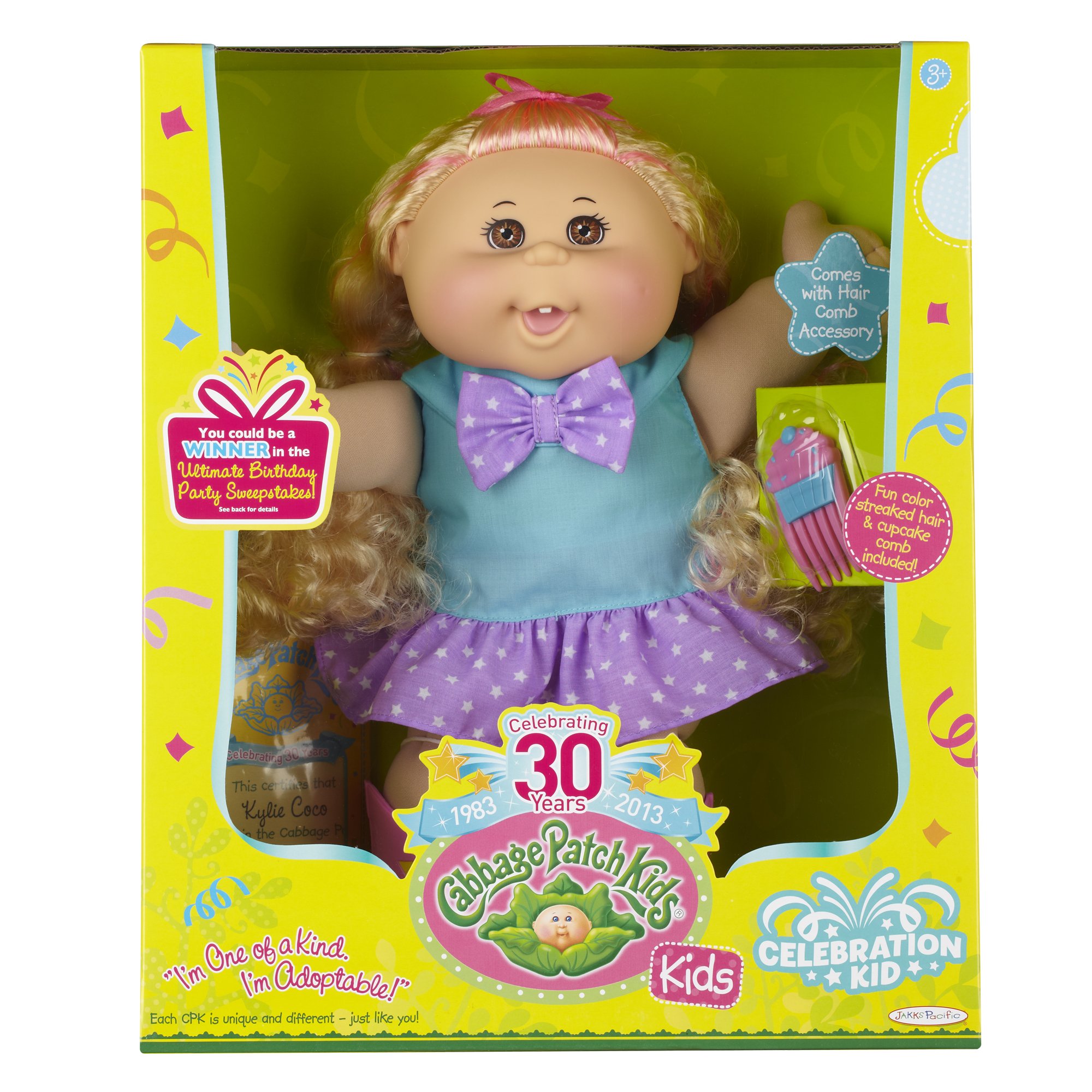 Cabbage Patch Kids Celebration Girl Doll Blond Hair And Brown