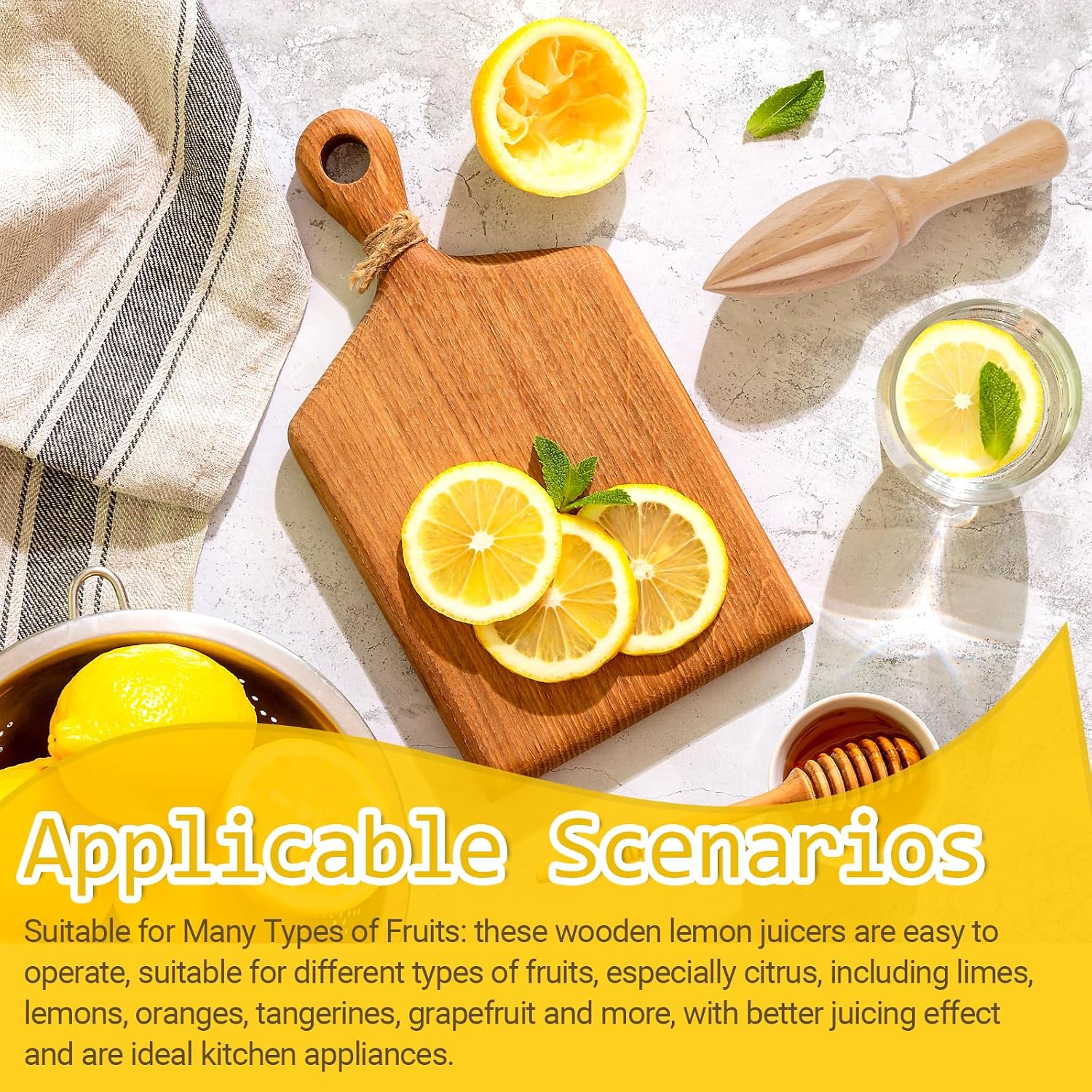 2 Pack Wooden Reamer Citrus Handheld Juicer