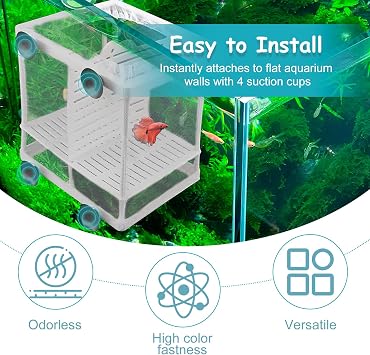 Fish Breeding Box with 4 Suckers for Newborn 16 * 14.5 * 15.5cm