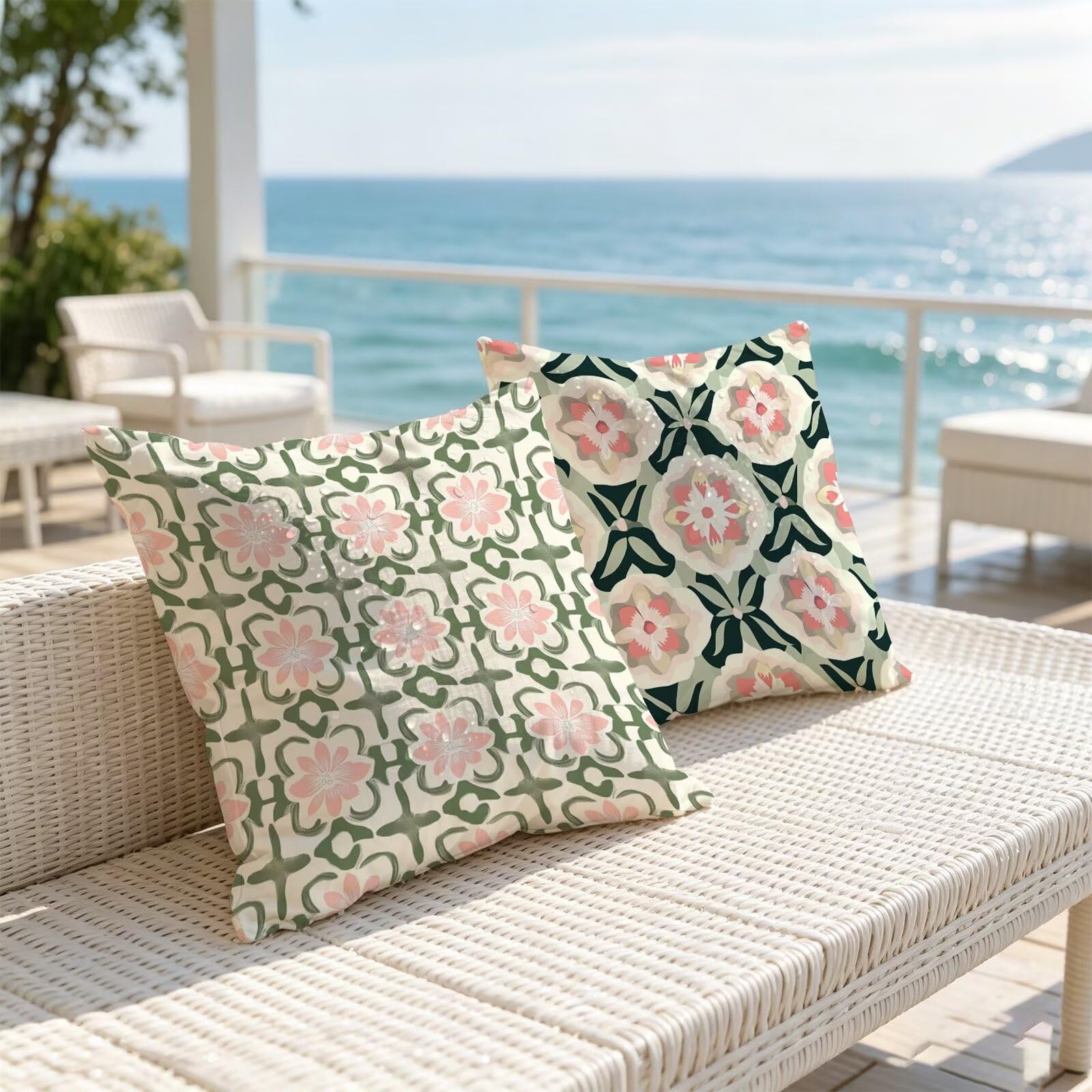Fundas Cojines 80x80cm Juego de 2, Rosa Abstracto Patrón Fundas de Cojines Exterior Impermeable in Terciopelo, con Cremallera Invisible, HD Iampresión Funda Cojin Sofa para Decoración Hogar t9n-284
