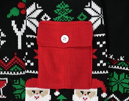 Miniatura 6 de You Miss You Drink Juego de Dardos con 6 bolas pegadas, suéter feo de Navidad divertido a juego para hombres y mujeres