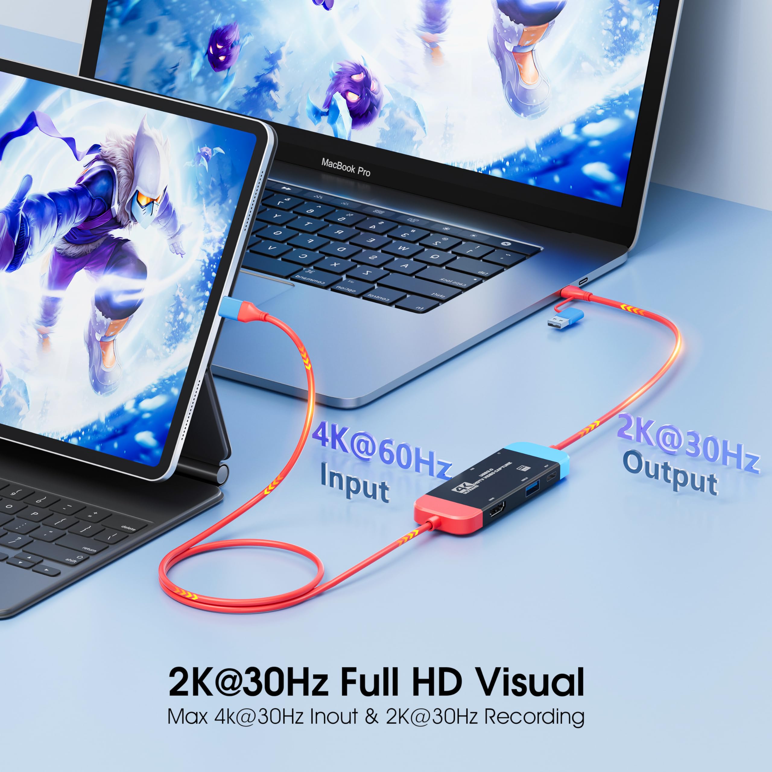 GKEAPZA Adattatore USB C a HDMI 4K aggiornato per Nintendo Switch/Switch OLED, interruttore portatile di ricambio con caricatore PD/USB 3.0