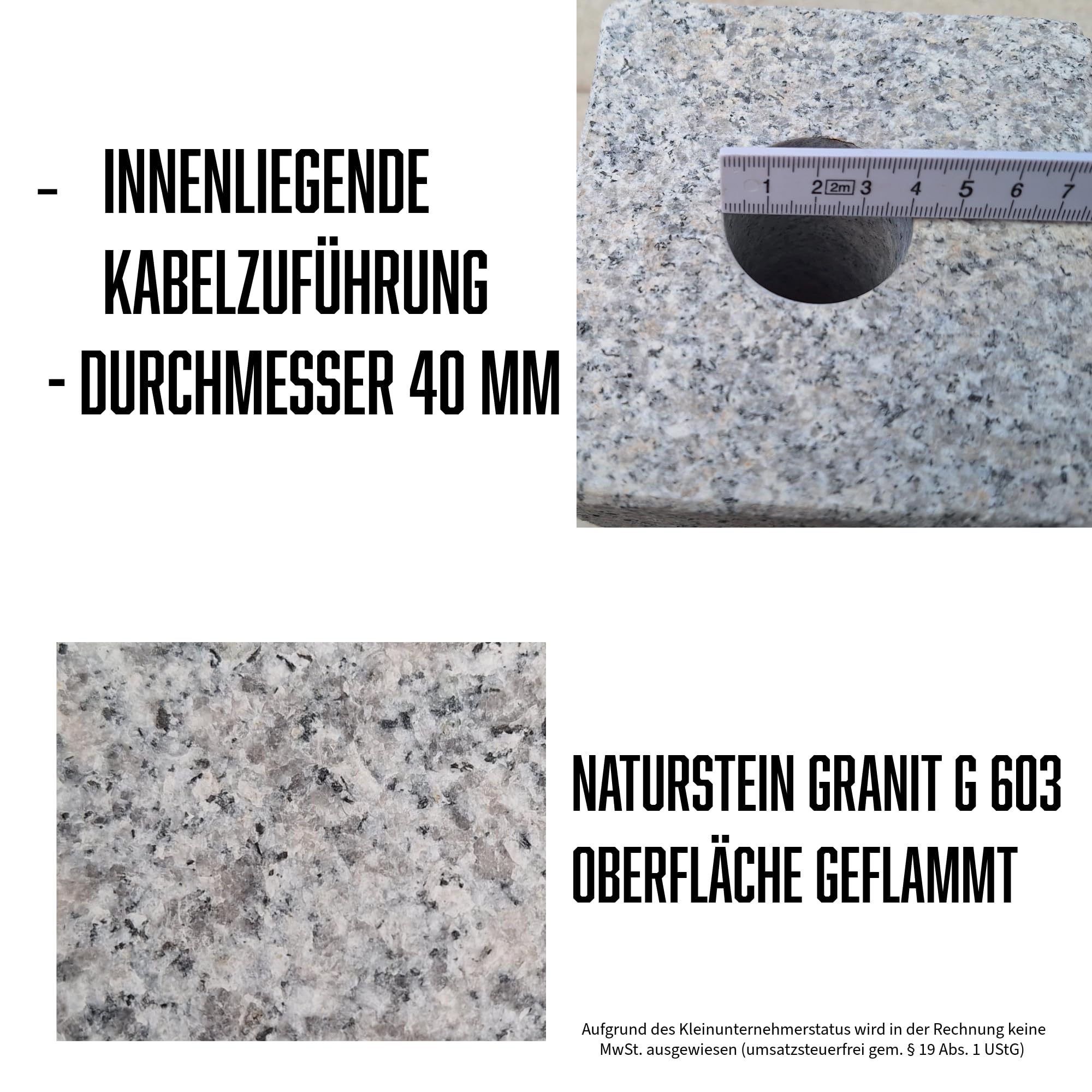 Doppel Granit Naturstein G603 25 x 12 x 12 cm Granitsteckdose Gartensteckdose Außensteckdose DoppelEinzel Steckdose Granitpalisade Steckdosensäule (G603 25 12 12 Doppel)