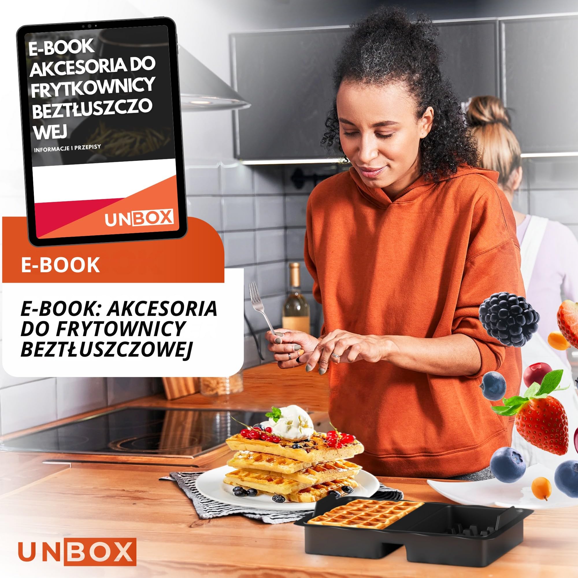 UNBOX 2 sztuki wkładu do wafli do gorących urządzeń do smażenia, silikonowa forma do belgijskich wafli, pasuje do Ninja AF400EU, AF451EU, SL400EU, AF500DE, akcesoria do airfryerów, wolne od BPA i