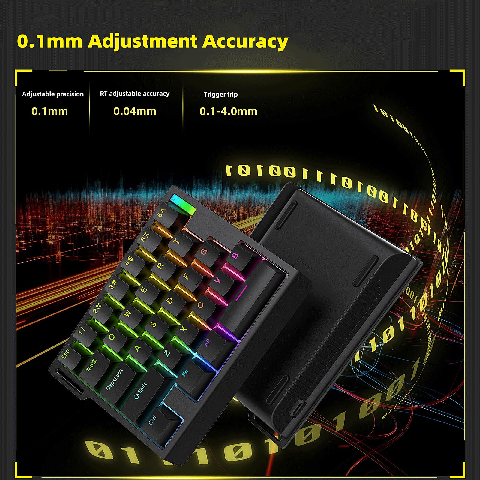 HE30 Rapid Trigger Gaming-Tastatur, Einhand-Magnetschalter, Hall-Effekt, RGB HotSwap, benutzerdefinierte mechanische Tastatur, einstellbare Betätigung, 8 kHz Hyper Polling Rate