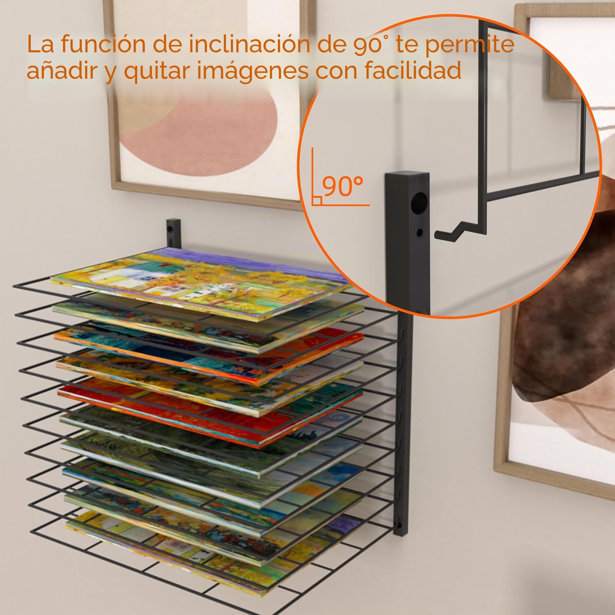 Estante de secado artístico, 10 estantes ajustables, se adapta a todas las paredes, estante de secado artístico para aulas, estudios y espacios creativos