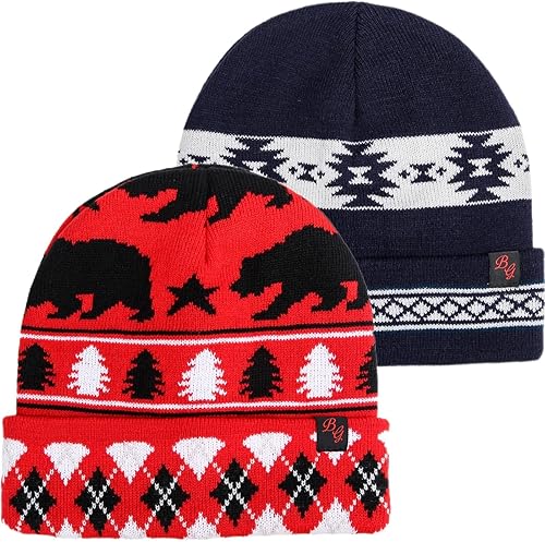 2 gorros de invierno para hombres y mujeres gorro de punto con puños gorro de esquí