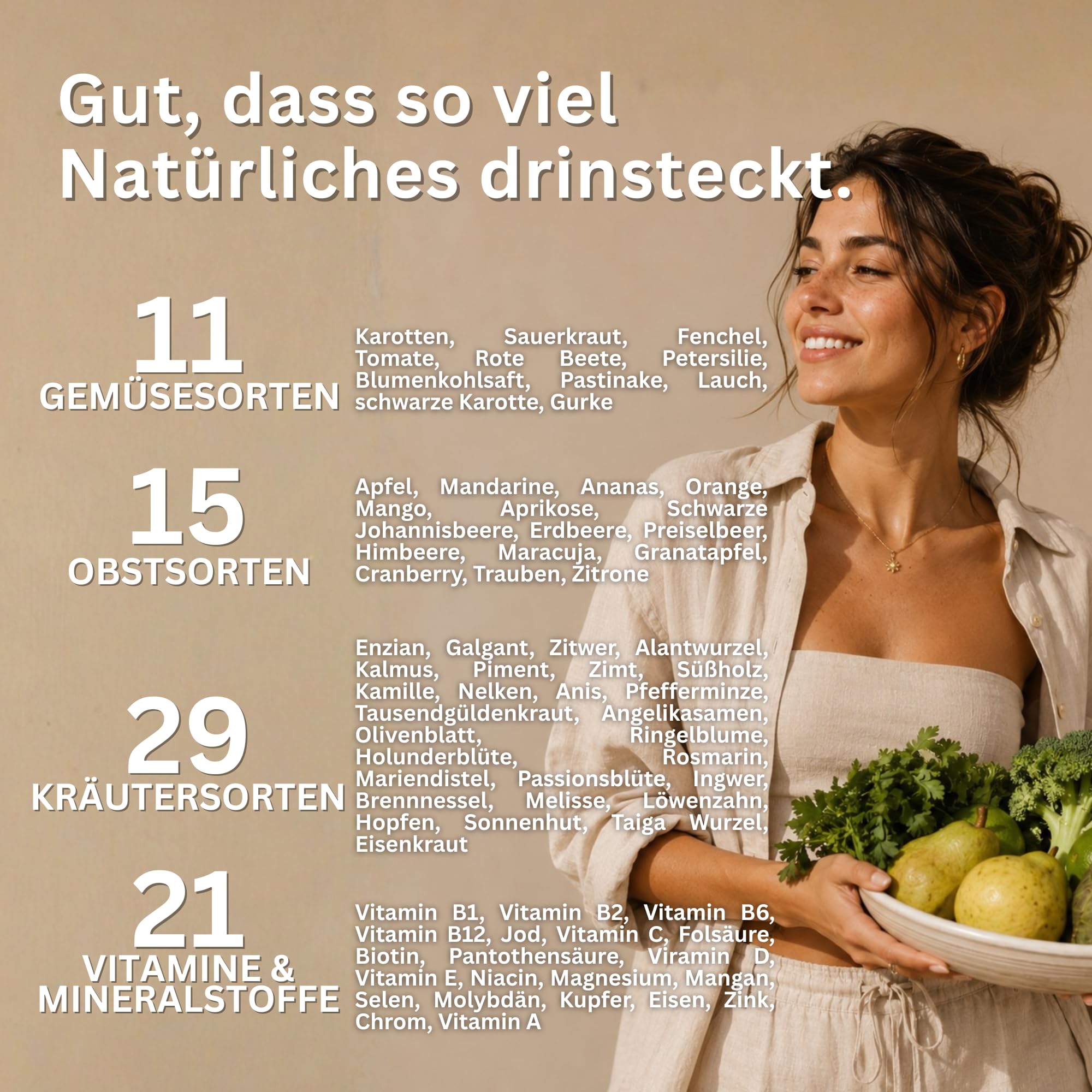 Vital Mikronährstoffkonzentrat für 50 Tage - Multivitamin Formel mit Vitaminen, Mineralstoffen und sekundären Pflanzenstoffen - Getränkekonzentrat mit über 65 Zutaten