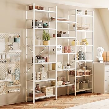 seru83ページ Amazon.com: SUPERJARE Triple 6 Tier Bookshelf, Bookcase with