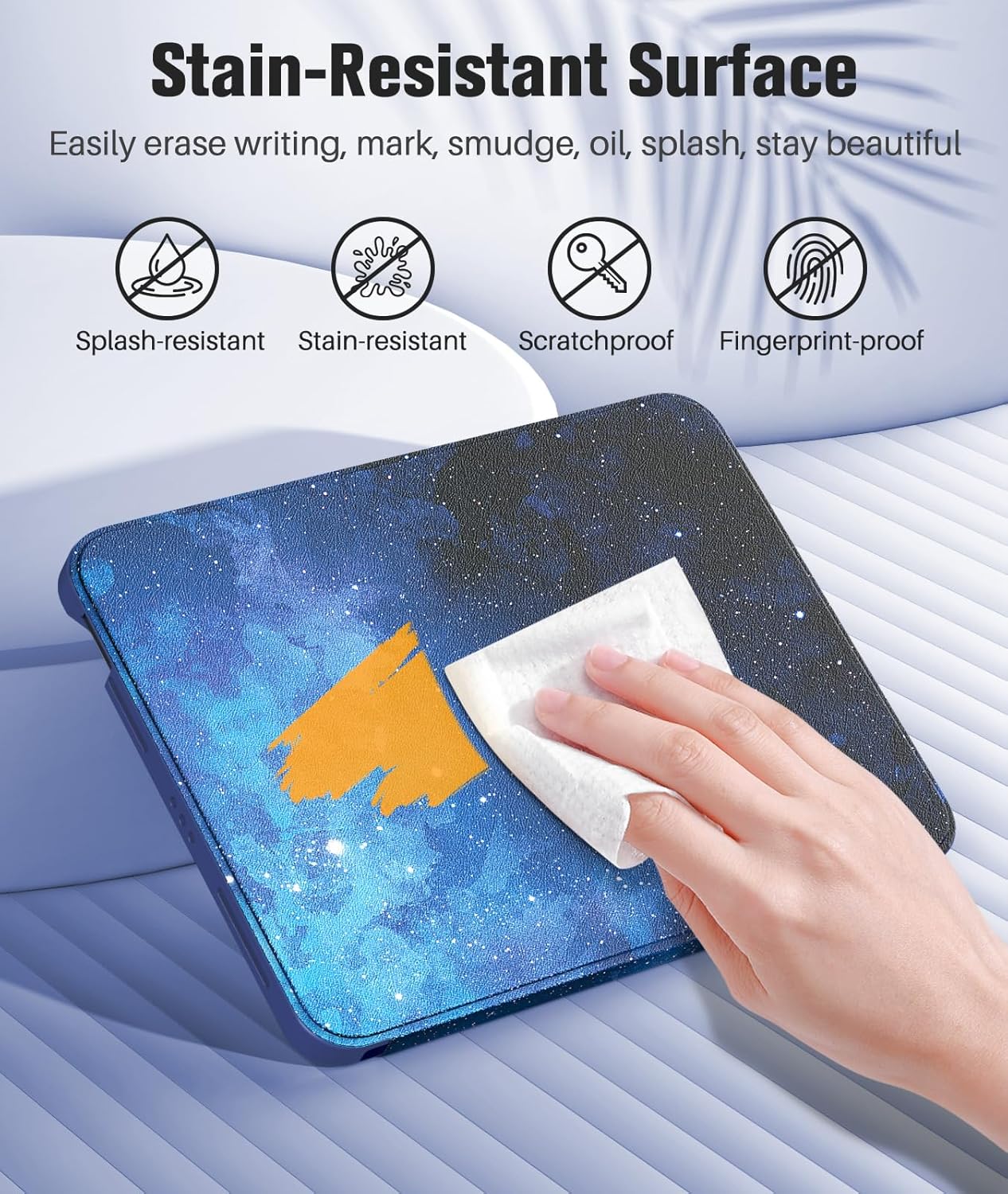 MoKo for iPad Air 11 Inch Case (M4/M3/M2) 2026/2025/2024, iPad Air 5th/4th Gen Case 10.9 Inch 2022/2020 with Pencil Holder, Screen Protector, Lens Protector, Magnetic Multi Angle, Blue Starry Sky