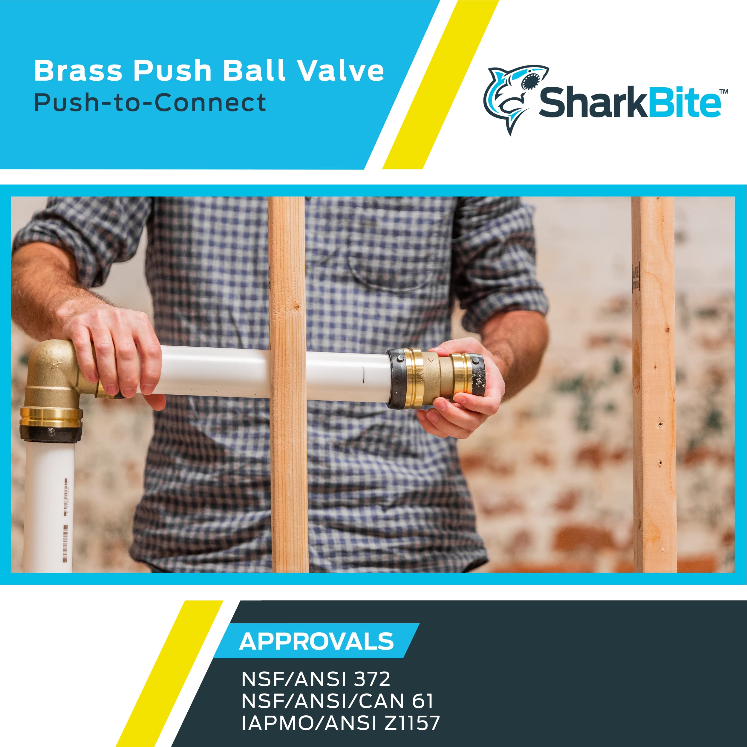 SharkBite UXLBV54 válvula de bola de latón 200#, 2 pulgadas