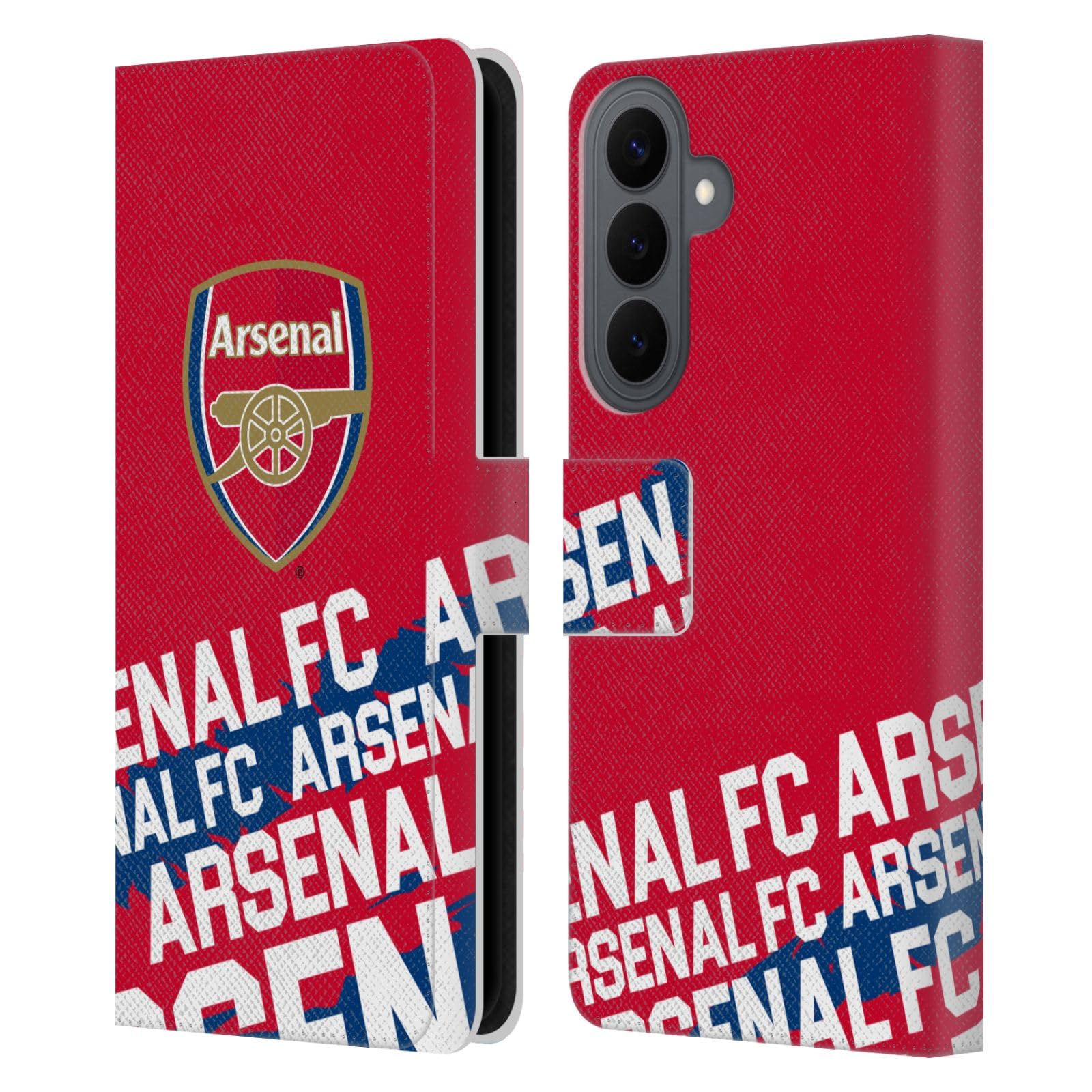 Head Case Designs Officially Licensed Arsenal FC Impact Crest and Gunners Logo Leather Wallet Case Compatible With Samsung Galaxy S26 Plus — image 1