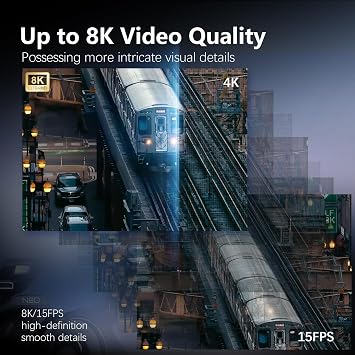 8K & 64MP Digital Camera for Photography, 48X Zoom (16X Optical + 3X Digital) with Moon Mode, 180 Flip Screen, WiFi, Micro HDMI, 64GB Card & 2 Batteries, Vlogging Camera for YouTube (Black)