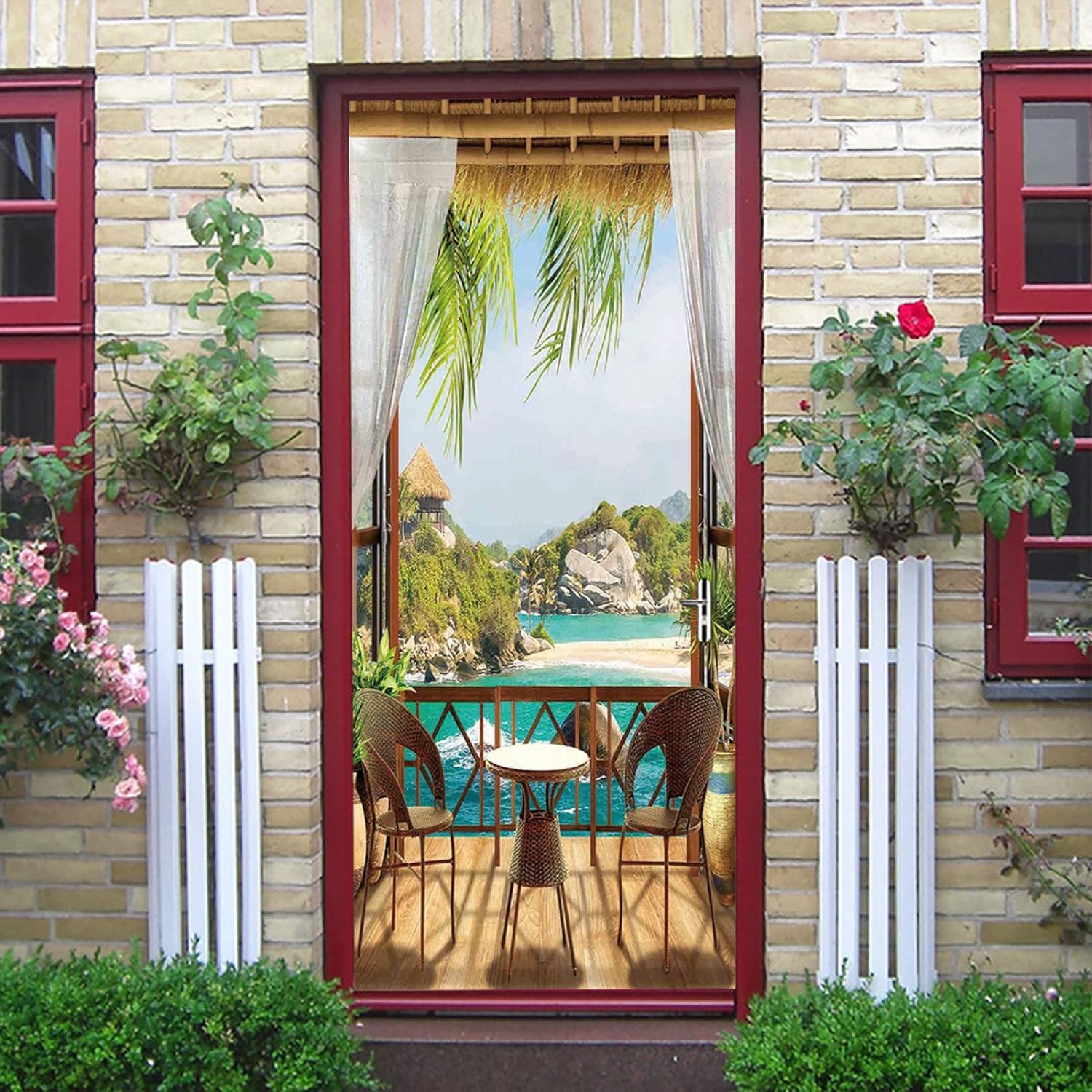 3D Stickers Porte 90 X 200 Cm Auto-Adhésif Mural Décoration De La Maison Stickers Muraux Chambre Salon Amovible Affiche Art Autocollants - Photos De Porte - Peintures Murales De Porte -215197-97982