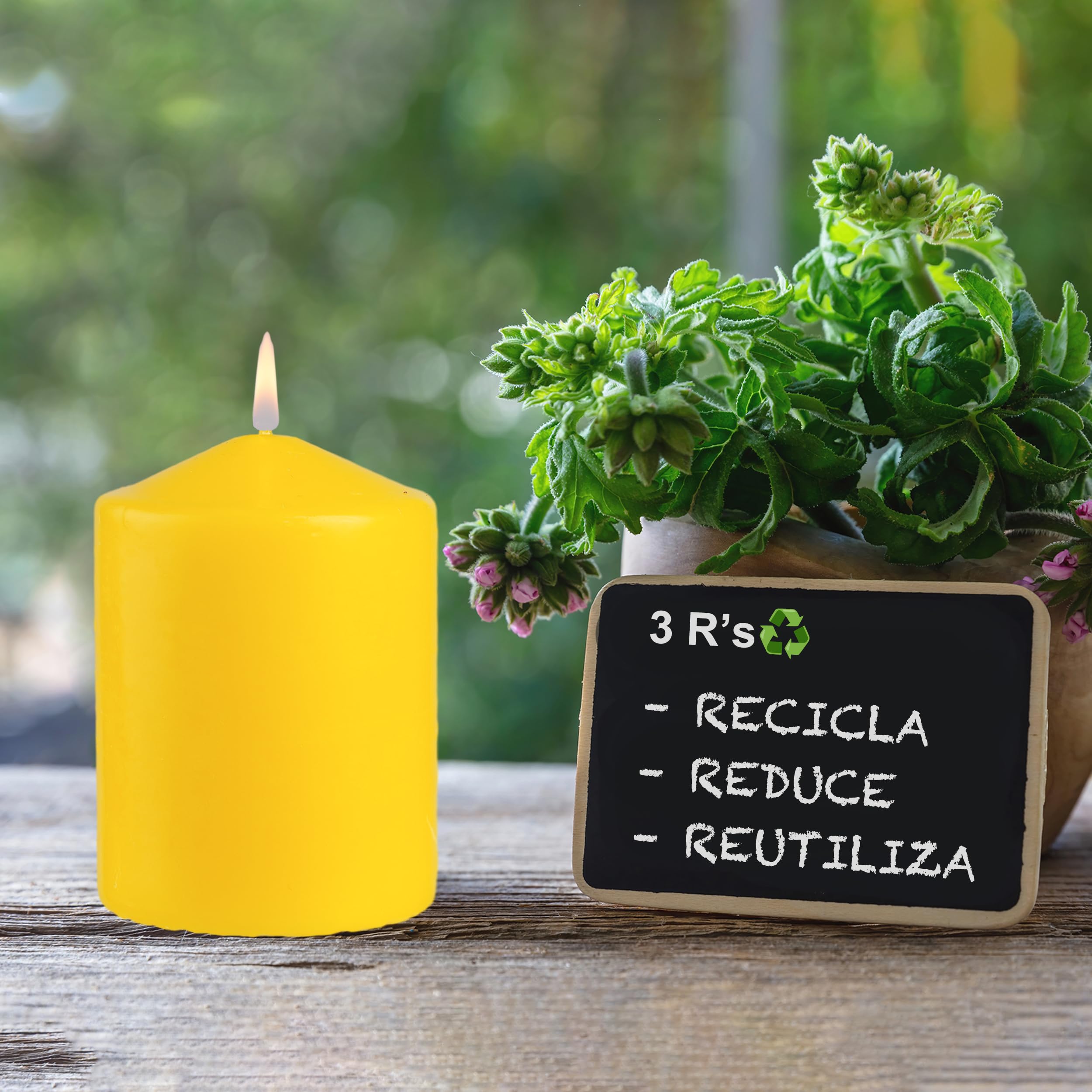 Set de 2 Candele Profumate Citronella, Candela Giallo a Colonna Profumada 10x7cmcm, Candela Profumada 35 Ore di Combustione
