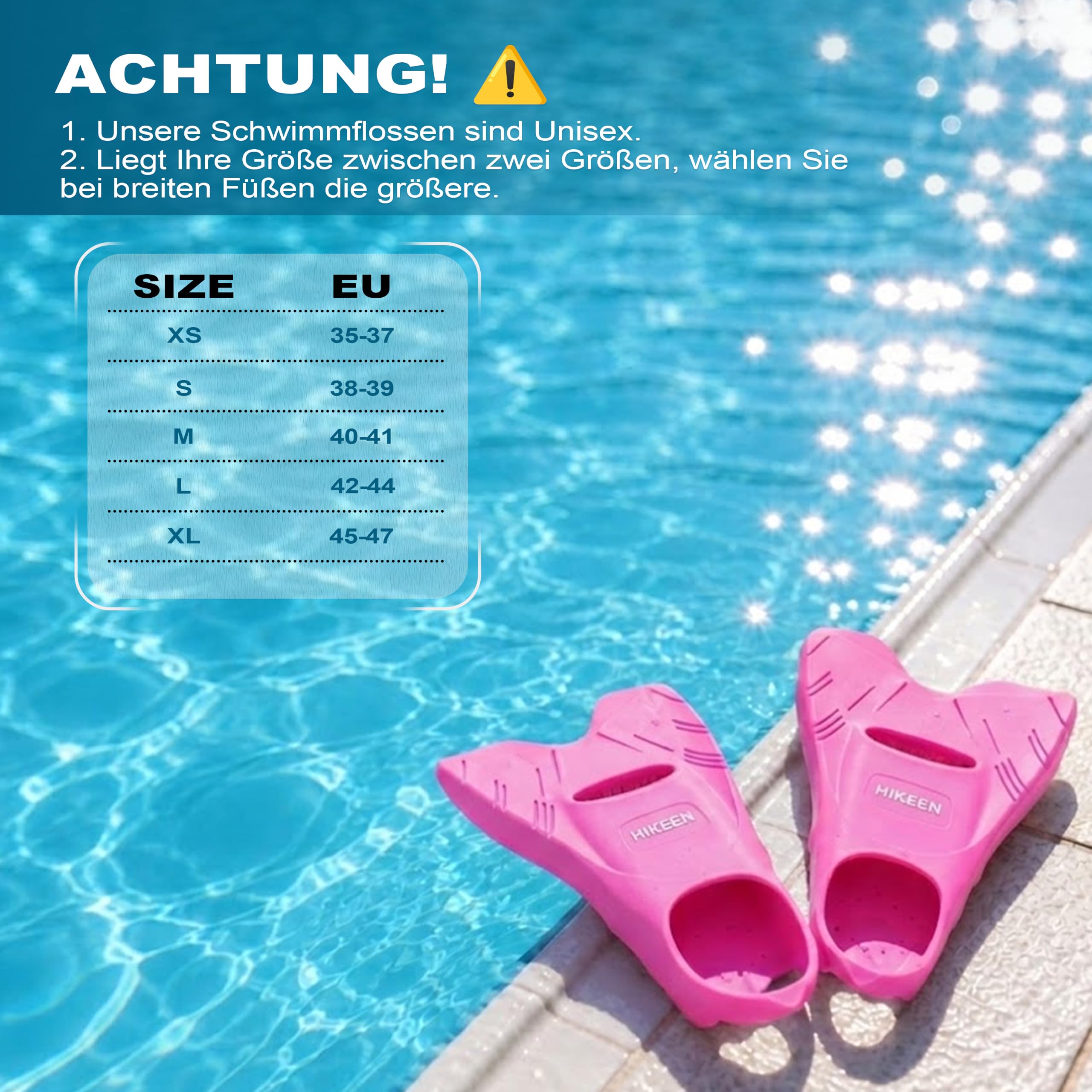 Hikeen Verstellbare Schnorchelflossen Erwachsene Schwimmflossen Kurz Flossen mit Offener Ferse, Unisex Tauchflossen inkl. Netzbeutel