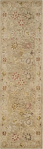 Miniatura 3 de SAFAVIEH Antiquity Collection AT859B - Alfombra de pasillo de lana oriental tradicional de primera calidad, 2 pies 3 pulgadas x 12 pies, color gris