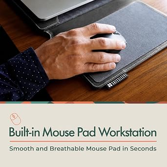 SafeSleeve Padded Laptop Case 12-14 Inch Fit, Built-in Mouse Pad, Black