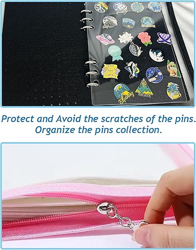 Miniatura 6 de Libro de exhibición de pines, colección de pines, libro de intercambio con tableros de exhibición de 8 páginas, broche A5, organizador de