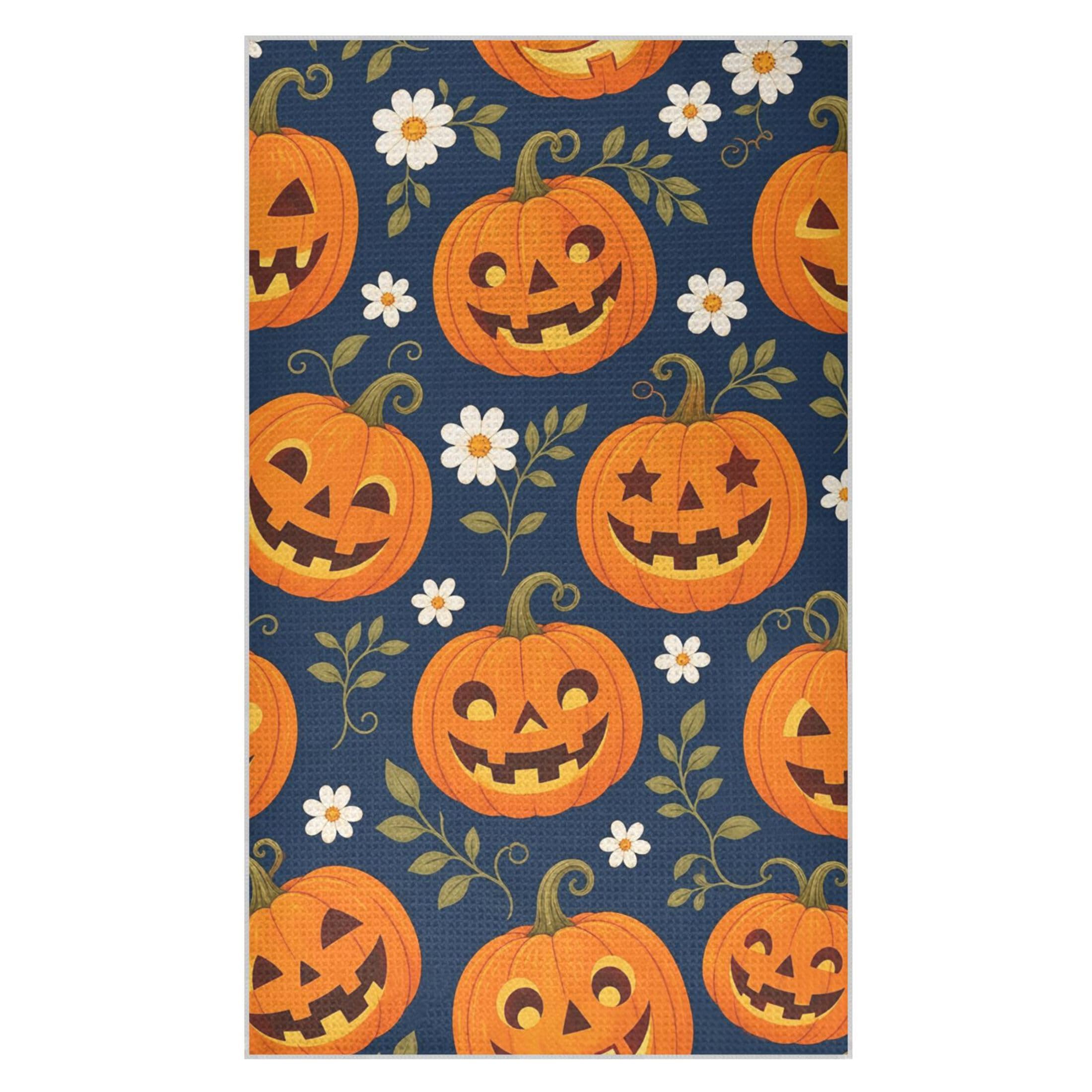 Kutsu Pumpkins Waffle Weave Kitchen Towels Absorbent Quick Drying Dish Towels for Kitchen, Decorative Tea Towel, 18x30 in
