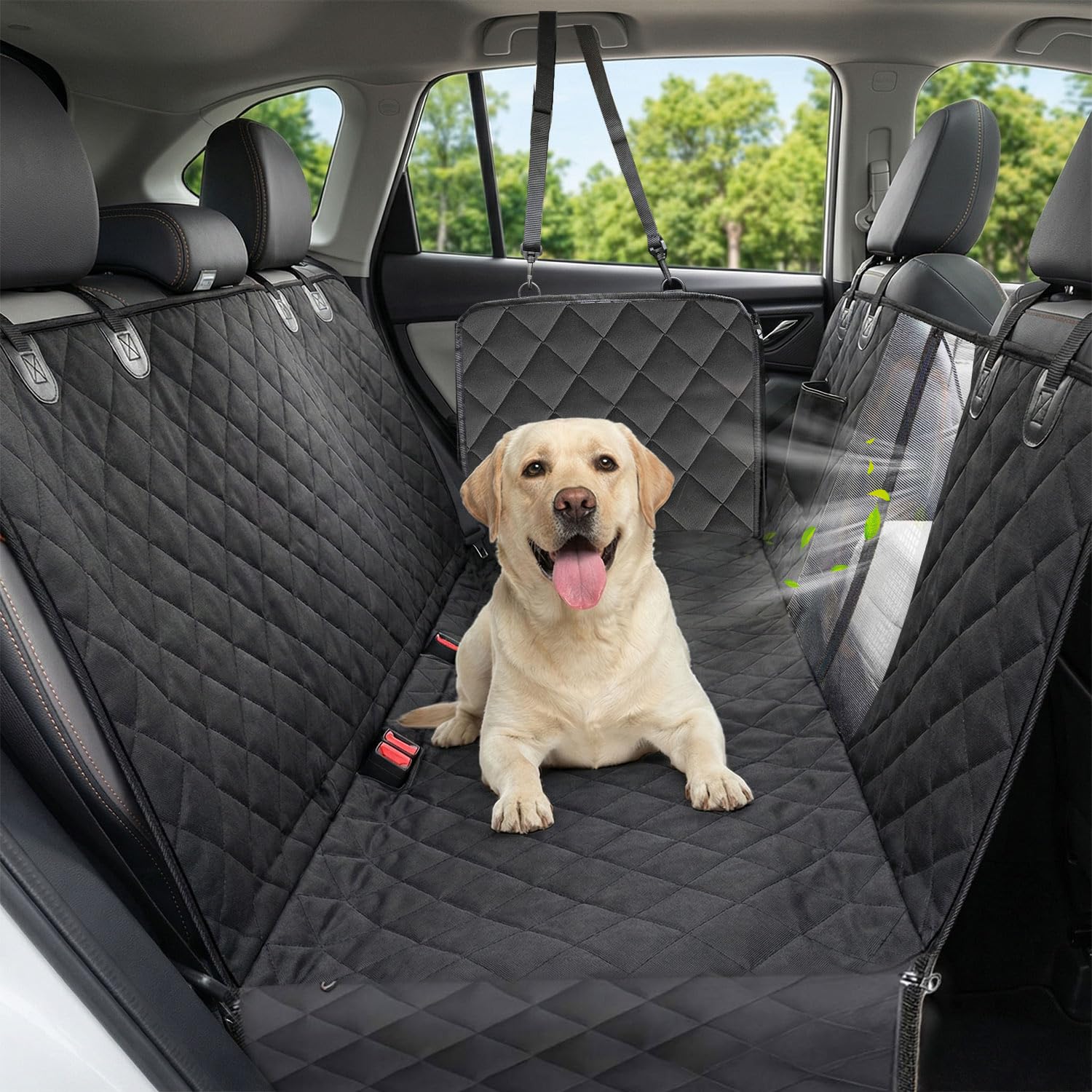 Victoper Dog Car Seat Cover, Heavy Durable Dog Seat Cover for Back Seat, 100% Waterproof Scratch Proof Nonslip Dog Hammock for Car with Side Flap, Pet Back Seat Covers Large 60" W x 64" L