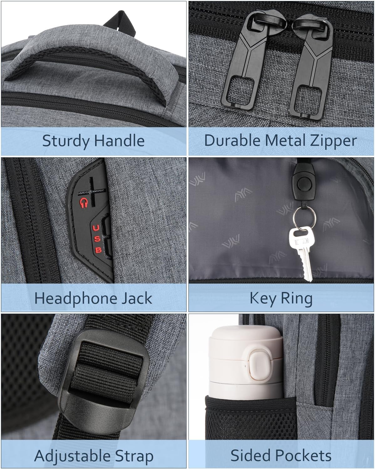 School Backpacks for Men Teen Boys,Laptop Backpack Schoolbag College Bookbag Back Pack Computer Bag for Work Business Middle High School with USB Port - Image 4