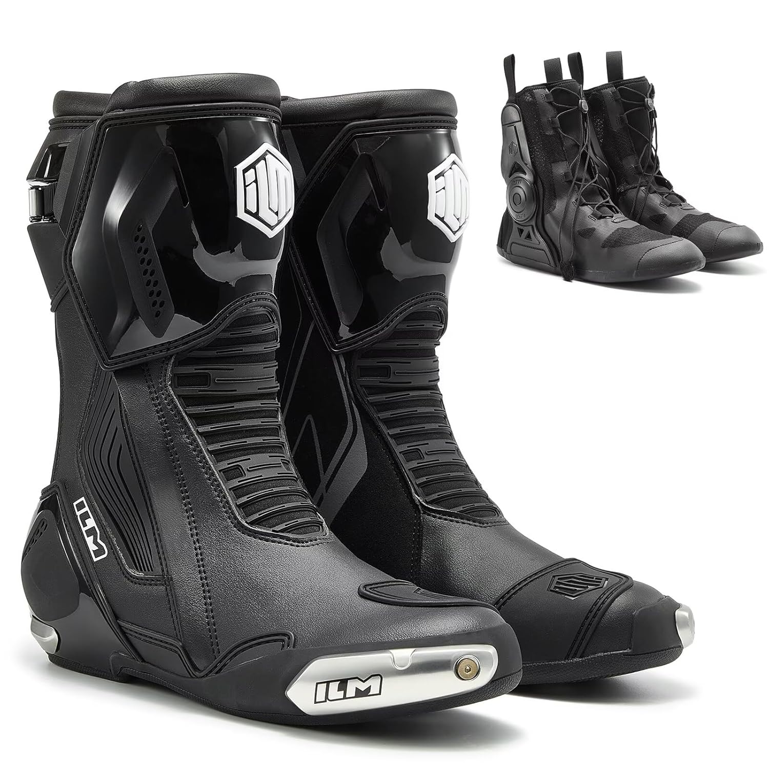 ILM Motorcycle Racing Boots Enhanced Ventilation Anti Slip Street Riding Sport Footwear CE Protective Gear Model BRC1