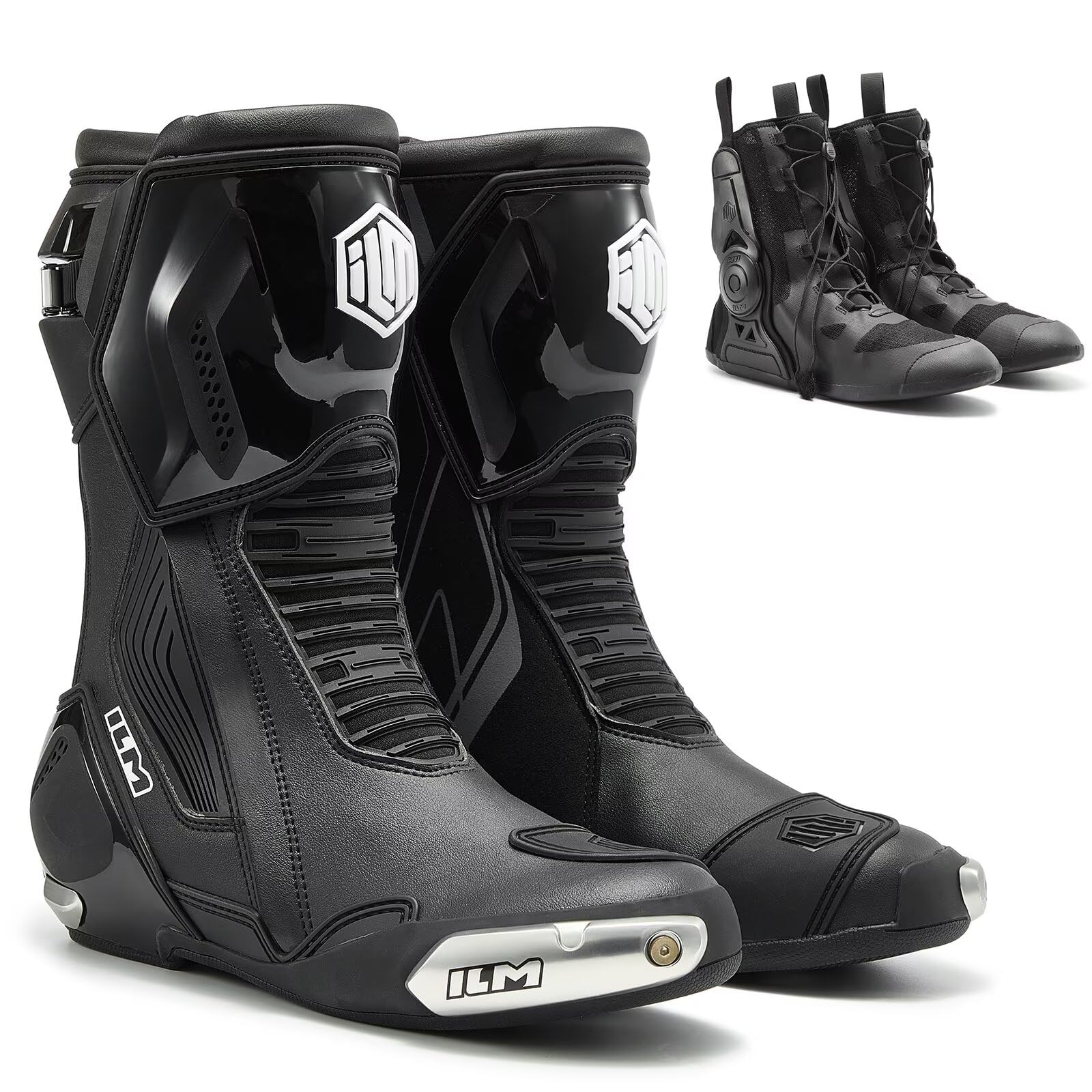 ILM Motorcycle Racing Boots Enhanced Ventilation Anti Slip Street Riding Sport Footwear CE Protective Gear Model BRC1