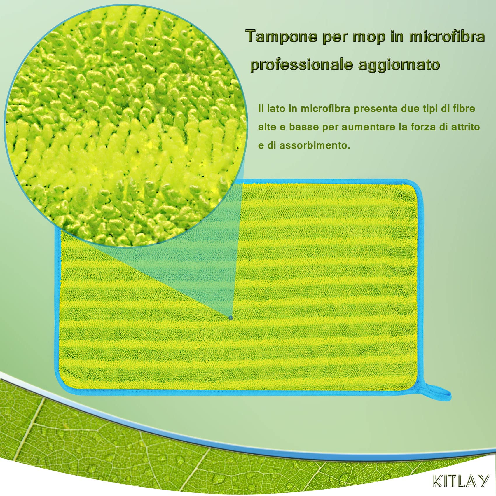8 Pezzi Panno Microfibra Aggiornamento Mop Panni Compatibile con MR. SIGA Professionale Microfibra Mop,bagnato e asciutto con 1 spazzola di rimozione dello sporco